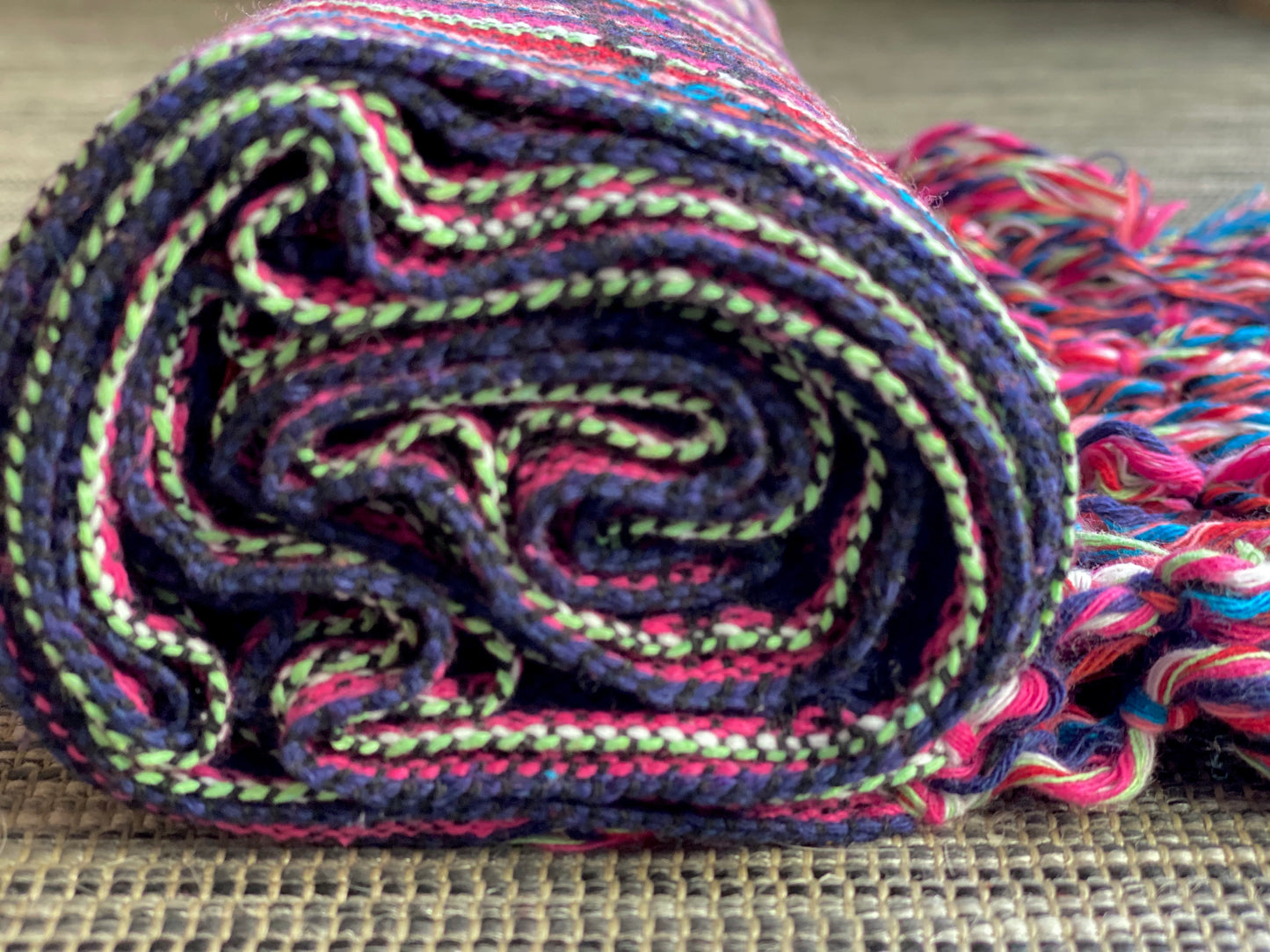 Mexican Rebozo Shawl - Coal Black Rainbow - Rebozo Shop Lola My Love