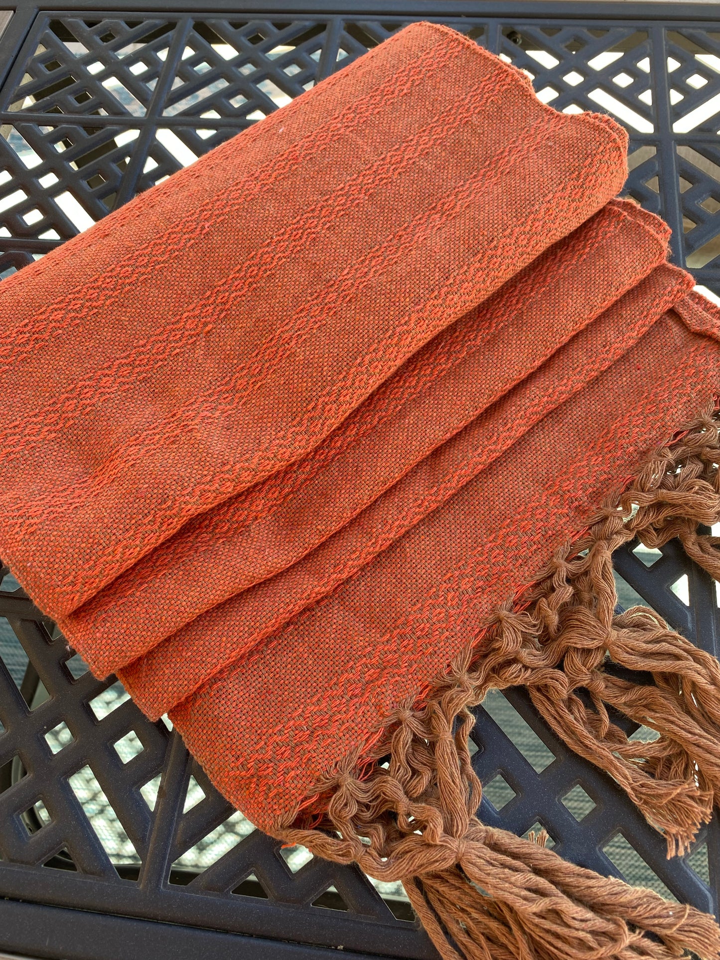 Mexican Rebozo Shawl - Bright Orange Yute Mexicano - Rebozo Shop Lola My Love