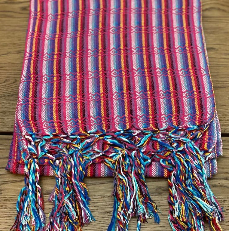 Mexican Rebozo Shawl - Blush Rainbow - Rebozo Shop Lola My Love
