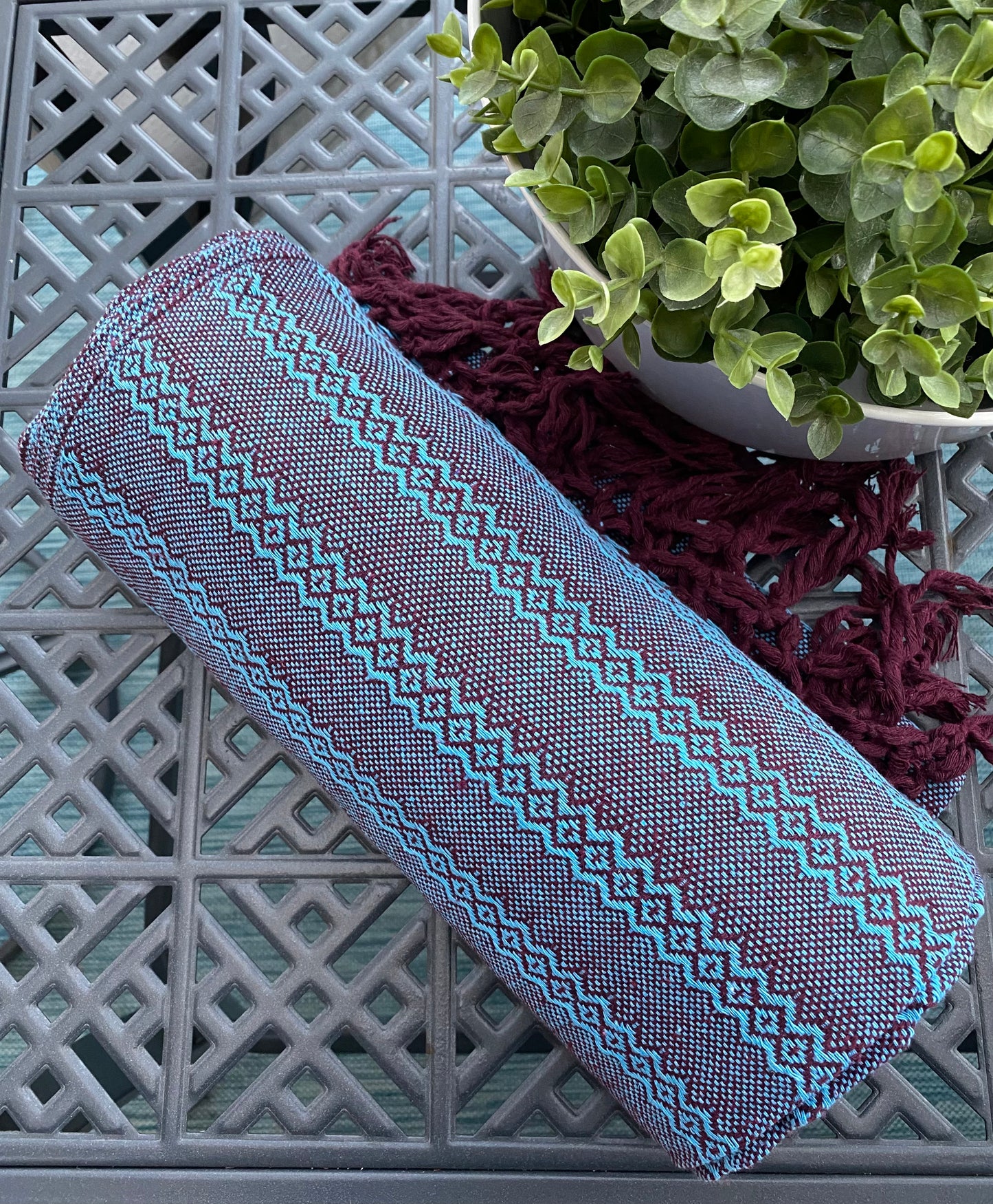 Mexican Cotton Rebozo & Baby Wrap - Celeste Wine