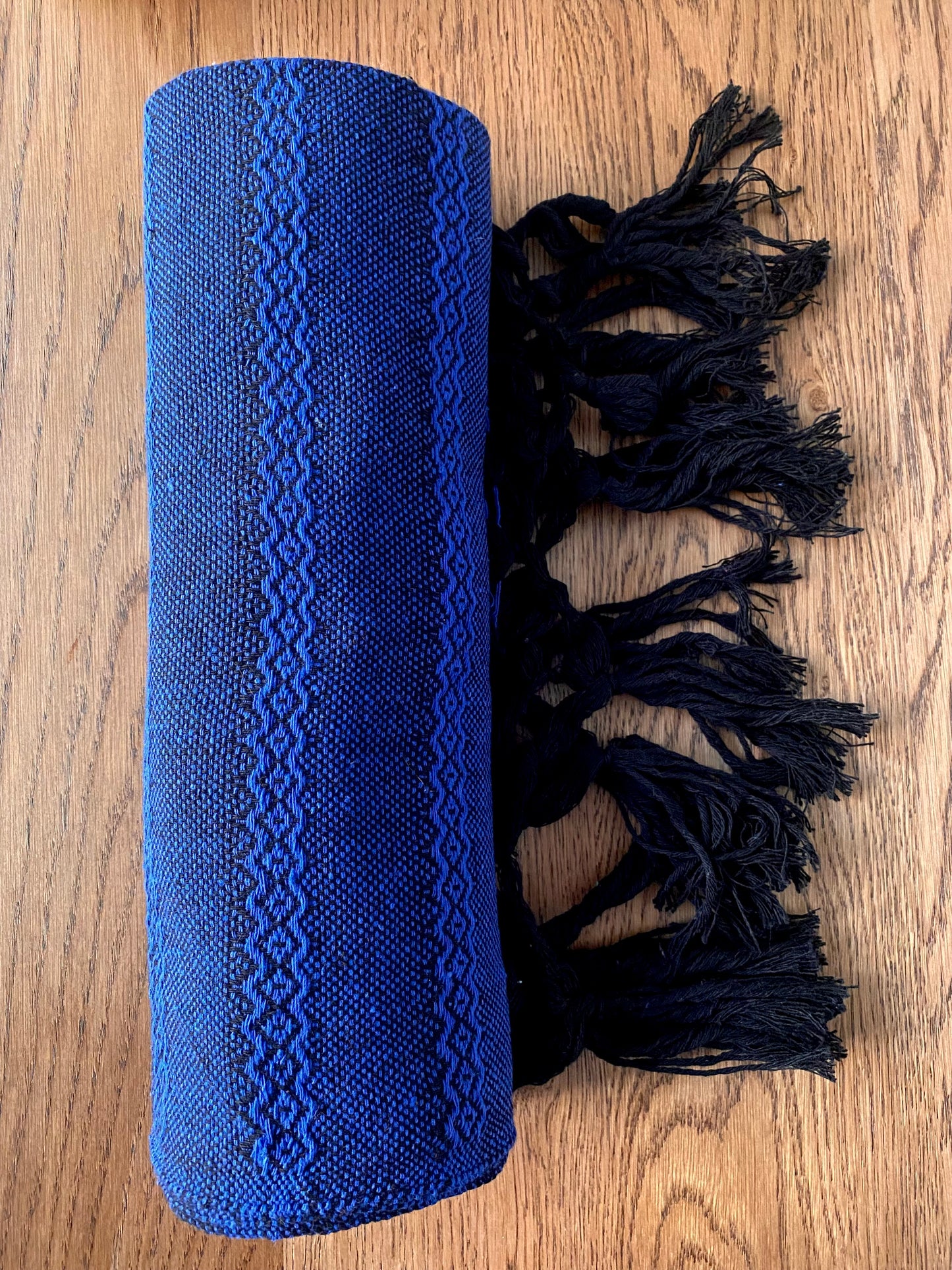 Mexican Rebozo Shawl - Deep Ocean - Lola My Love