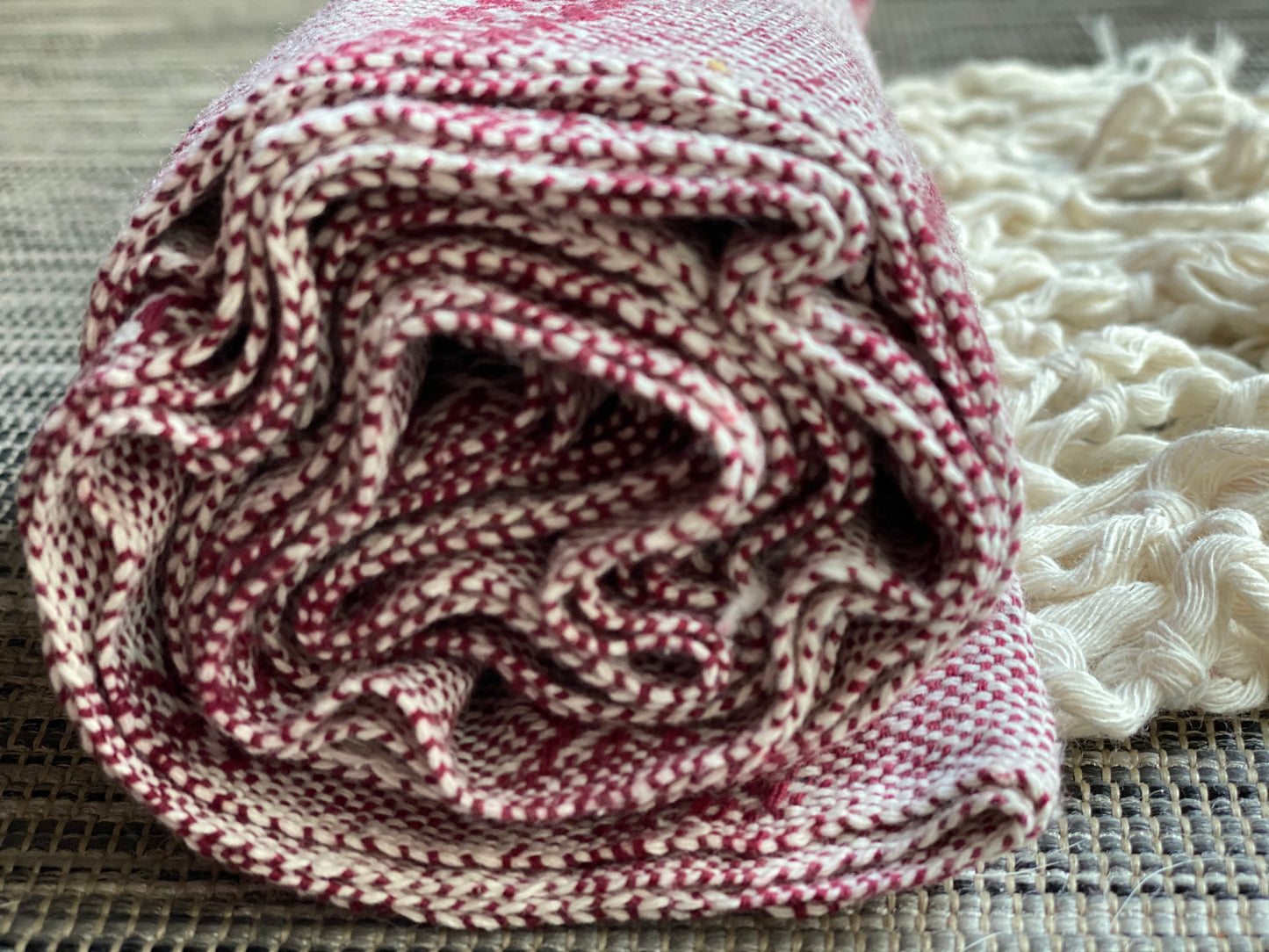 Mexican Rebozo Shawl - White Cherry - Rebozo Shop Lola My Love