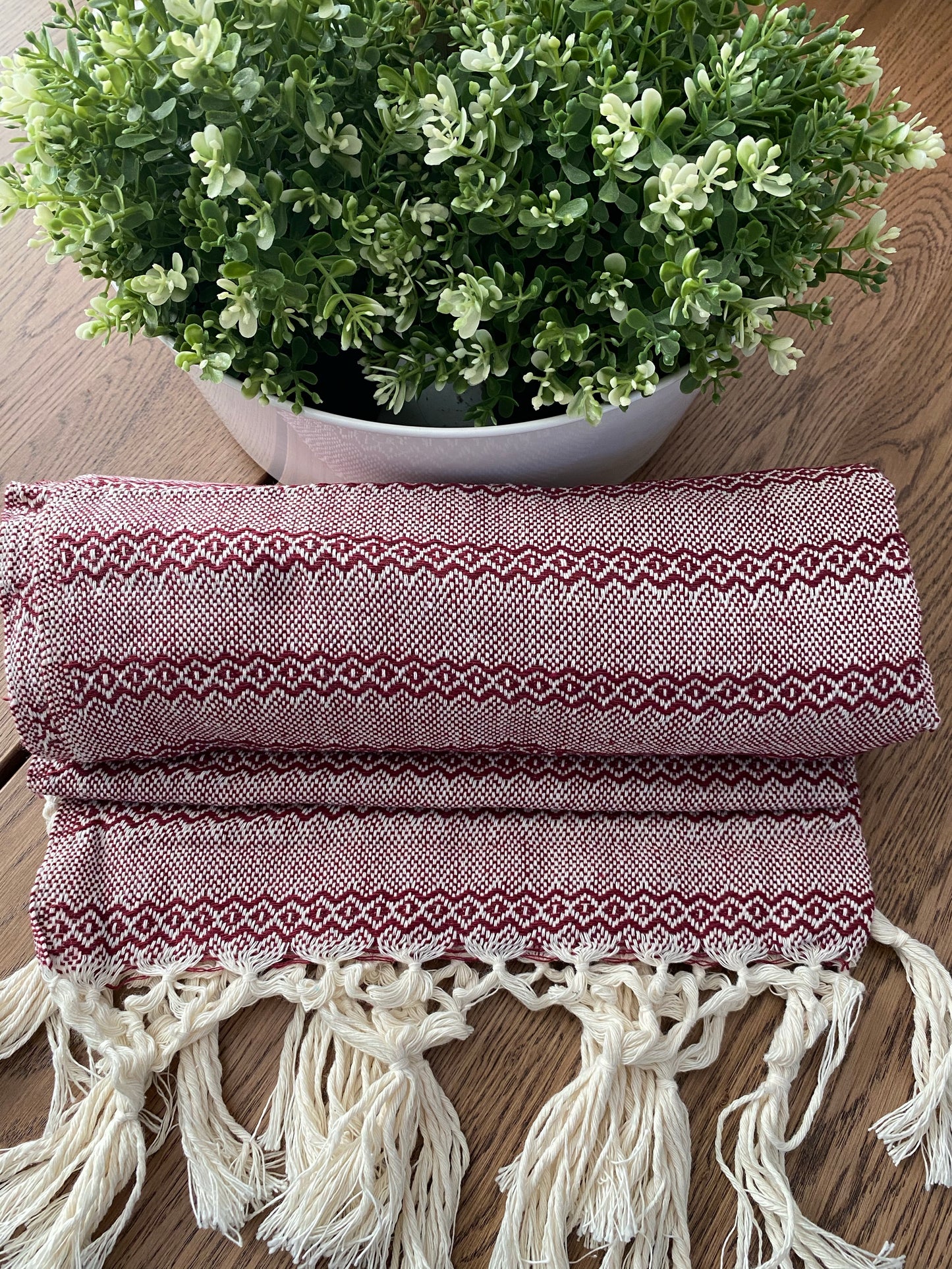 Mexican Rebozo Shawl - White Cherry - Rebozo Shop Lola My Love