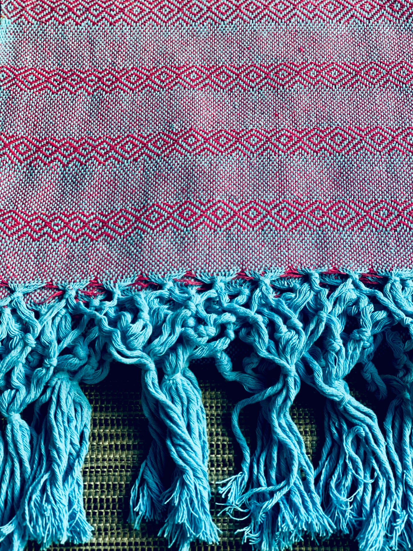 Mexican Rebozo Shawl - Pink Turquoise - Rebozo Shop Lola My Love