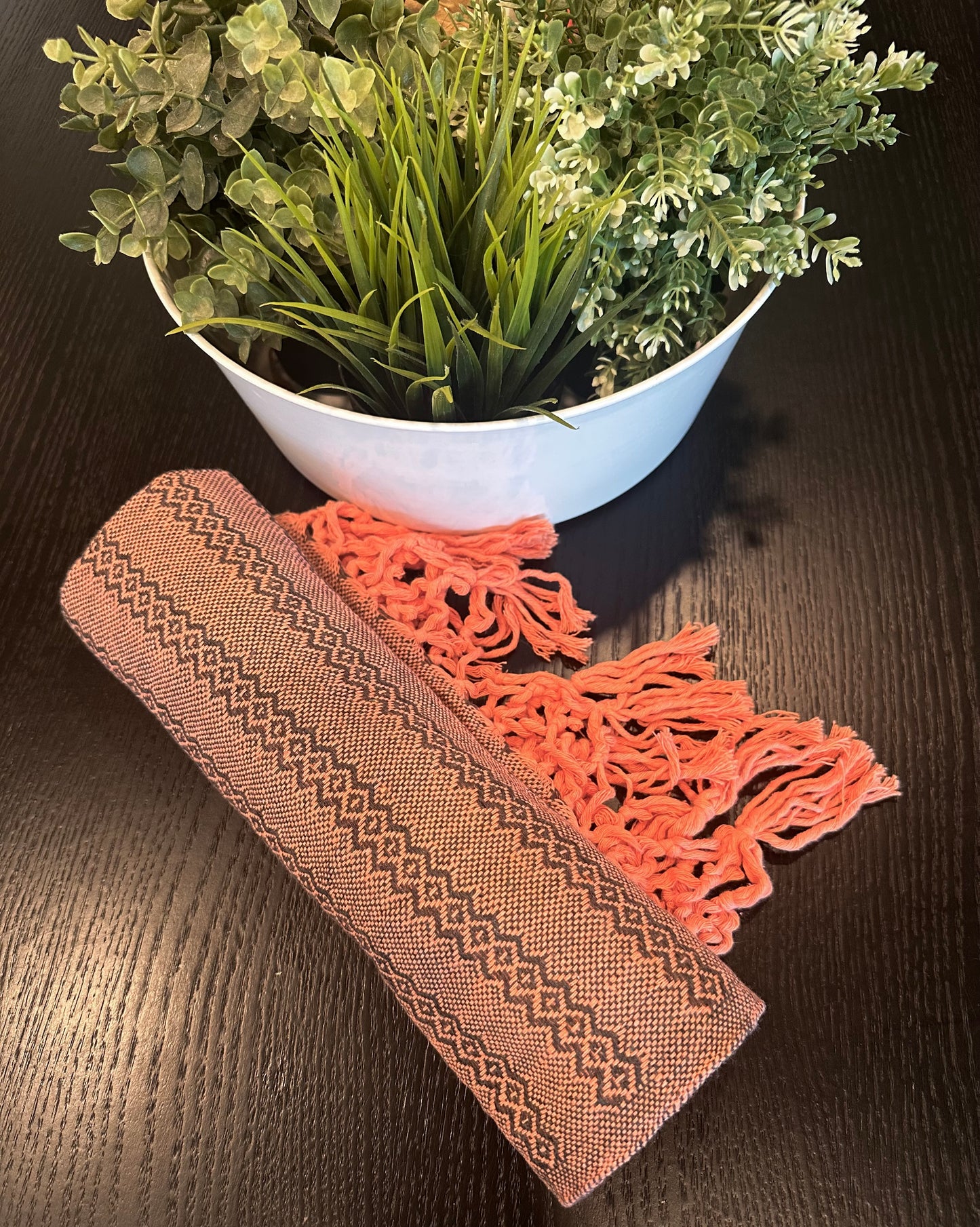 Unique Piece - Mexican Cotton Rebozo & Baby Wrap - Peach Ash