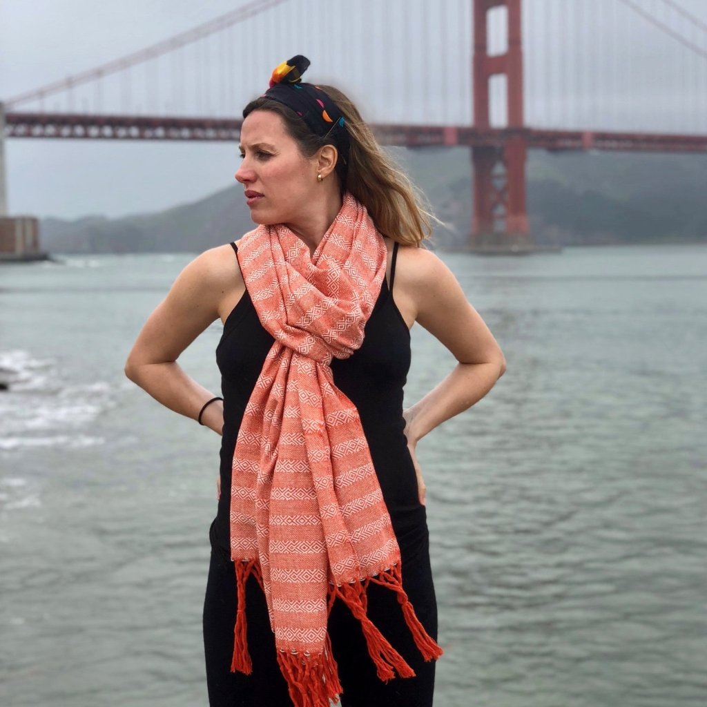 Mexican Cotton Rebozo & Baby Wrap - Orange Blossom-Lola My Love