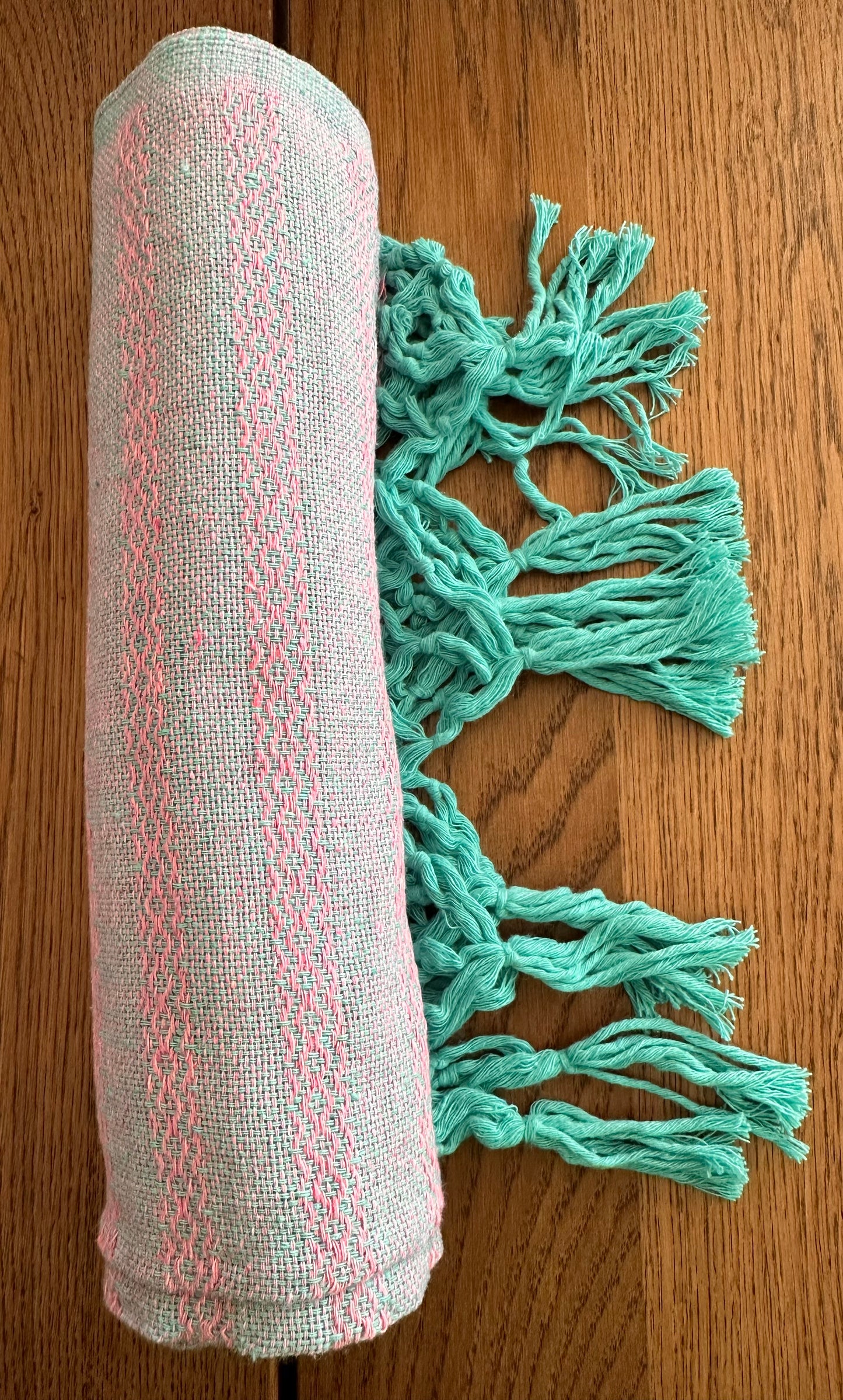Châle Rebozo Mexicain - Rose Aqua