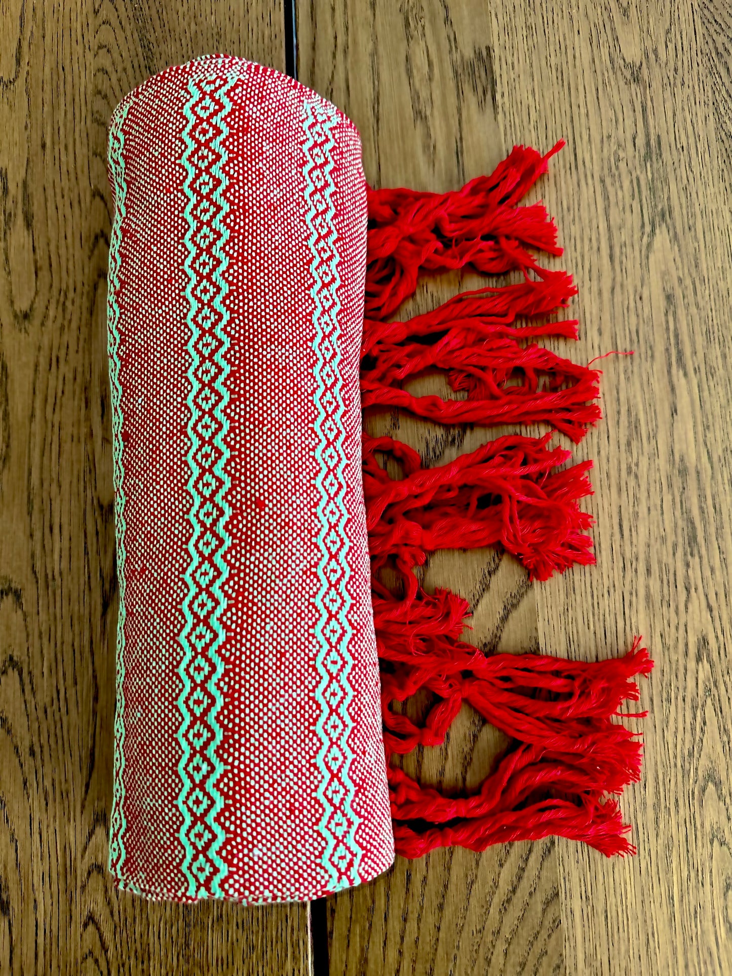 Mexican Cotton Rebozo & Baby Wrap - Scarlet Lime