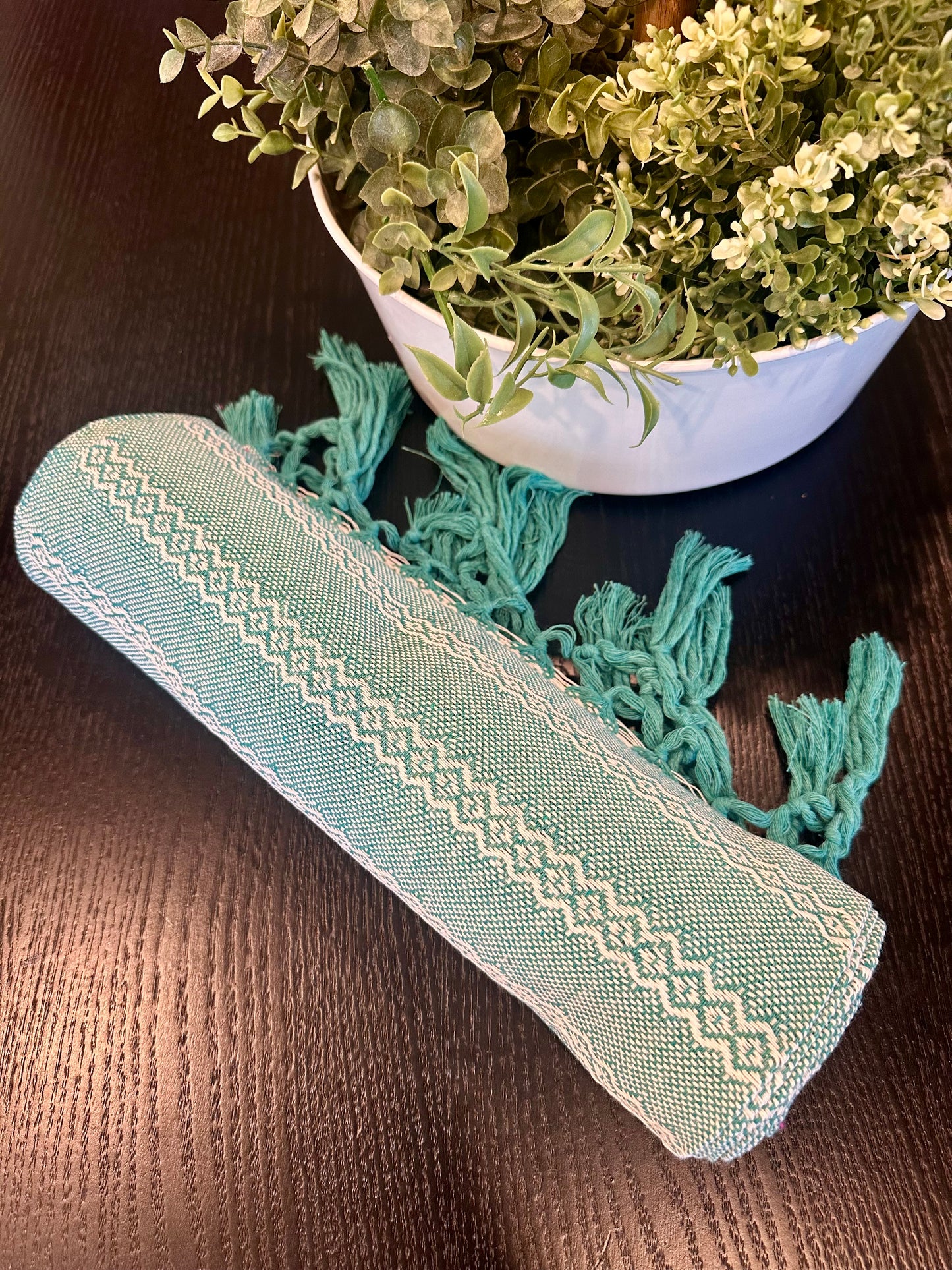 Mexican Cotton Rebozo & Baby Wrap - Garden Mint