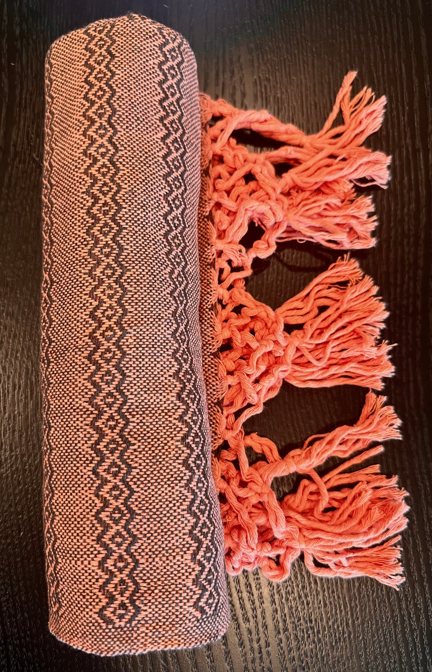 Unique Piece - Mexican Cotton Rebozo & Baby Wrap - Peach Ash