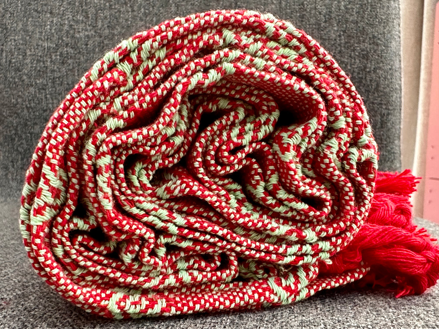 Mexican Cotton Rebozo & Baby Wrap - Scarlet Lime