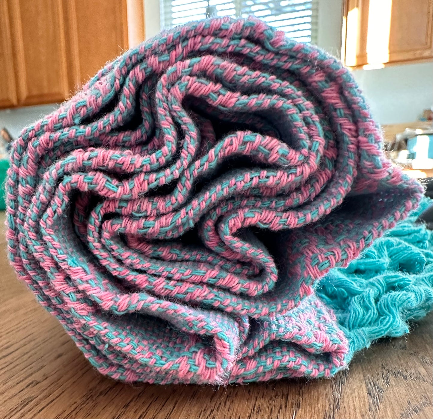 Châle Rebozo Mexicain - Rose Aqua