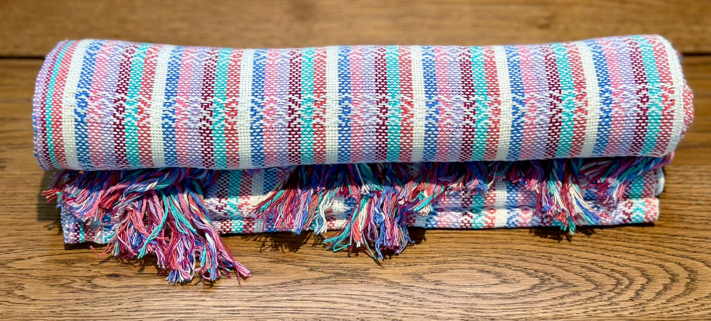 Rebozo de Algodón Mexicano y Porta Bebé - Calm Rainbow