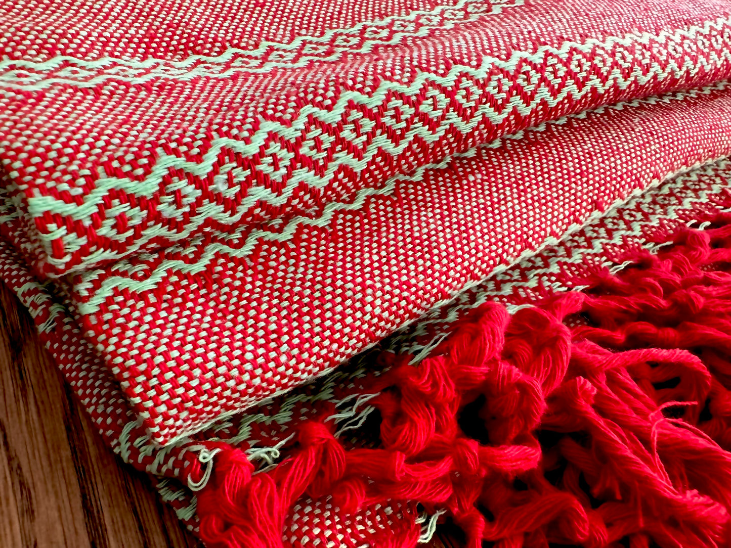 Mexican Cotton Rebozo & Baby Wrap - Scarlet Lime