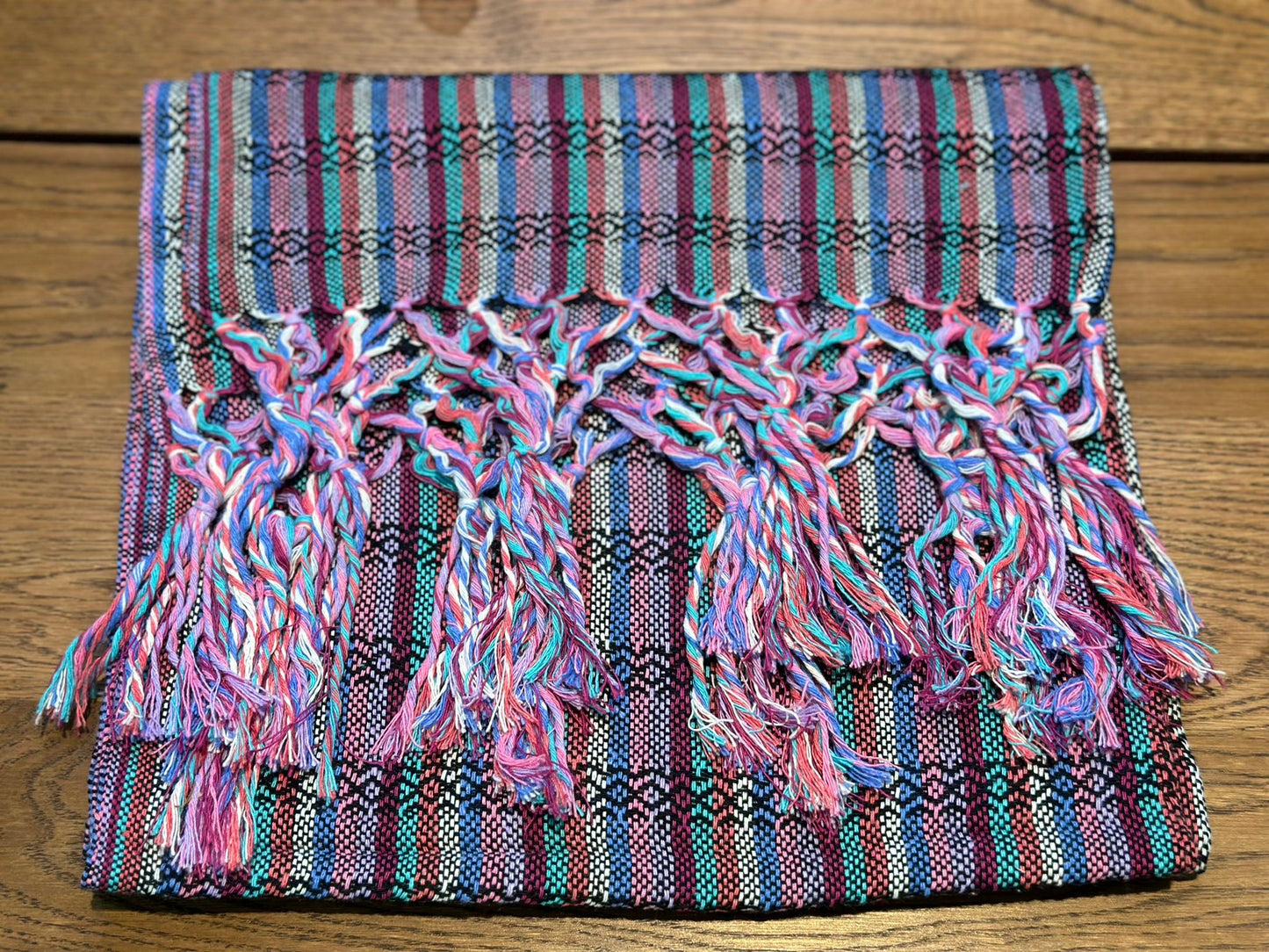 UNIQUE PIECE Mexican Cotton Rebozo & Baby Wrap - Kaleidoscope Rainbow