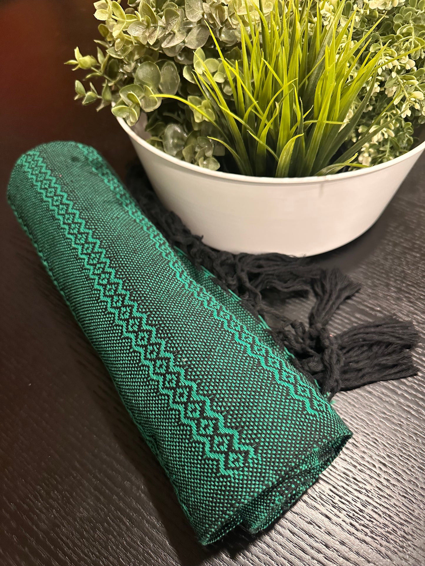 Mexican Cotton Rebozo & Baby Wrap - Emerald Eclipse