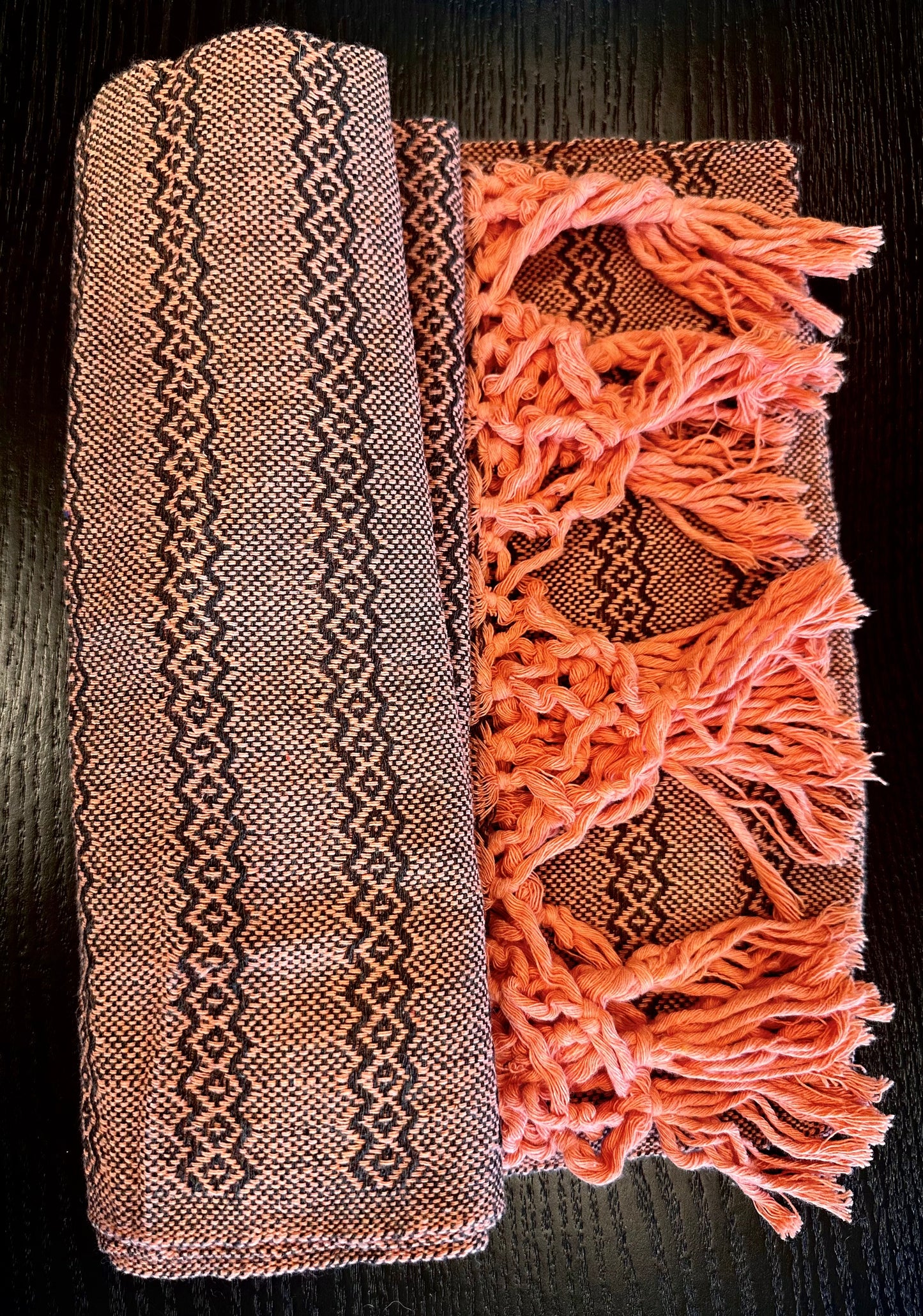 Unique Piece - Mexican Cotton Rebozo & Baby Wrap - Peach Ash