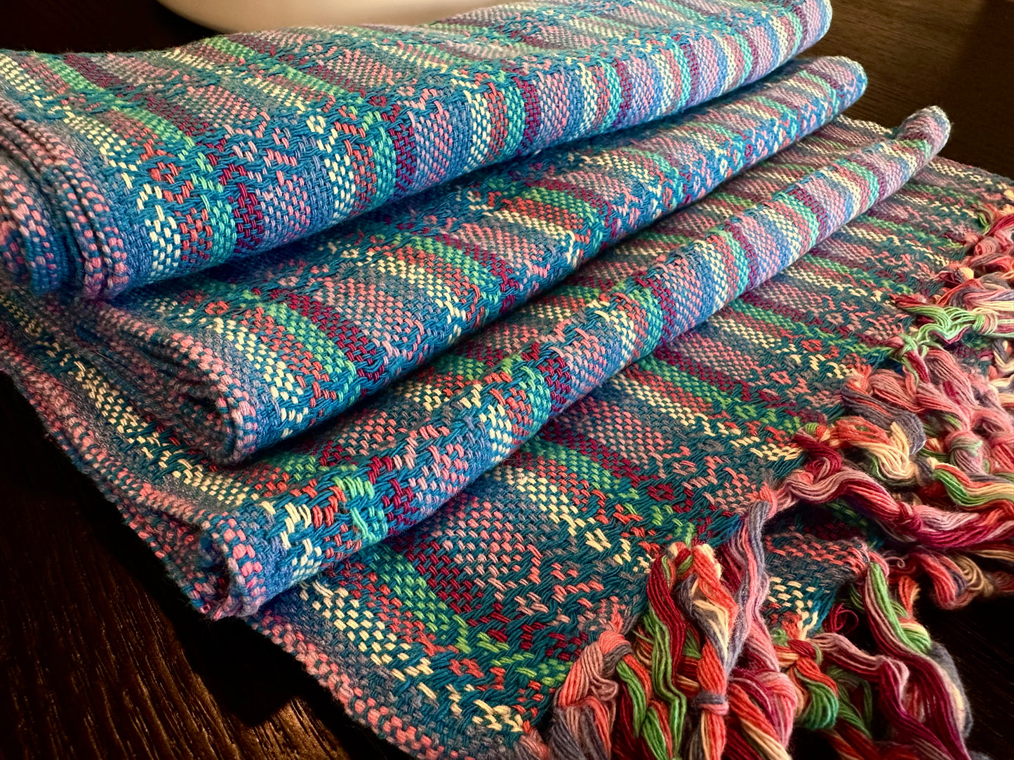 UNIQUE PIECE -Mexican Cotton Rebozo & Baby Wrap - Harmony Rainbow