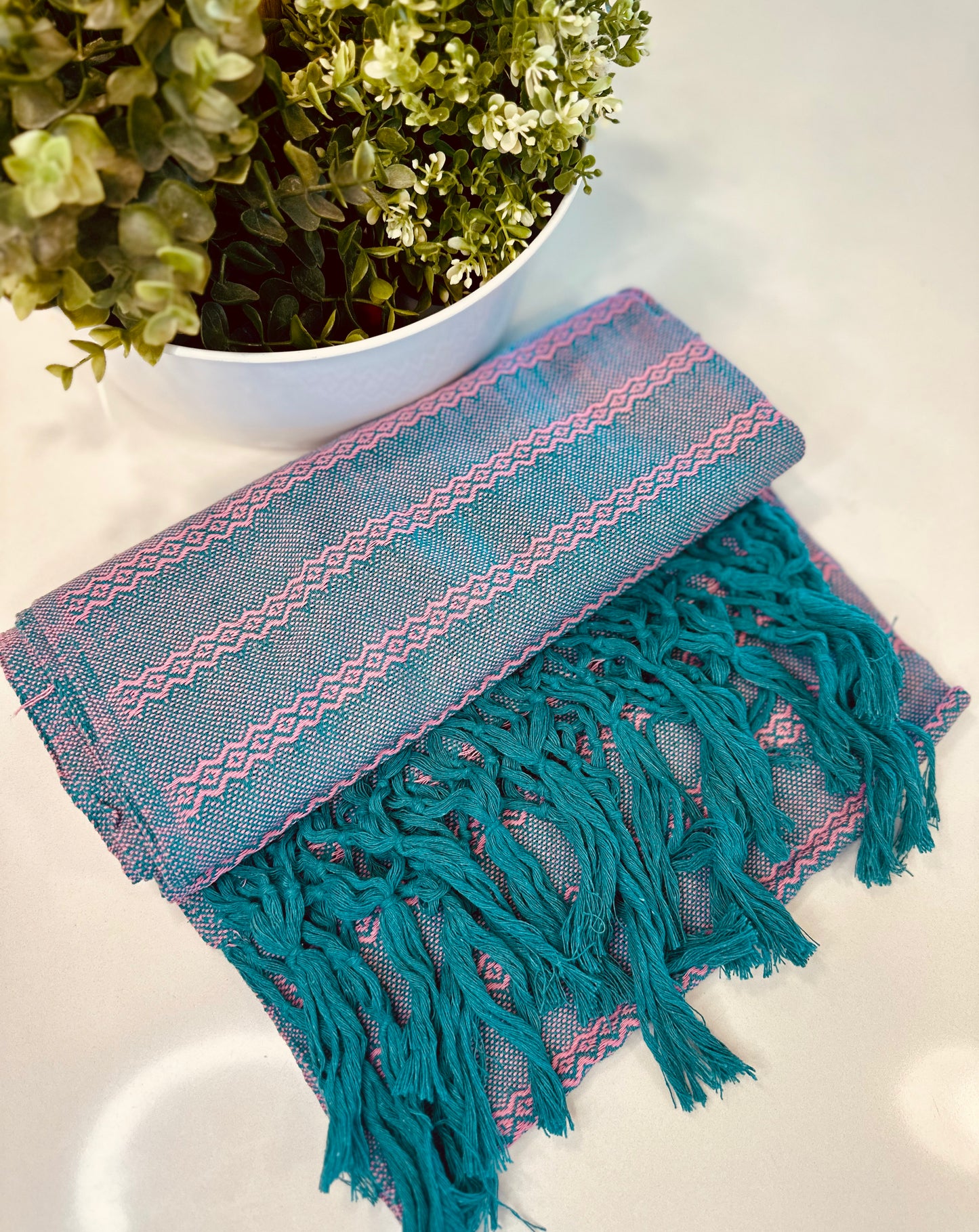 Mexican Cotton Rebozo & Baby Wrap - Jade Rose