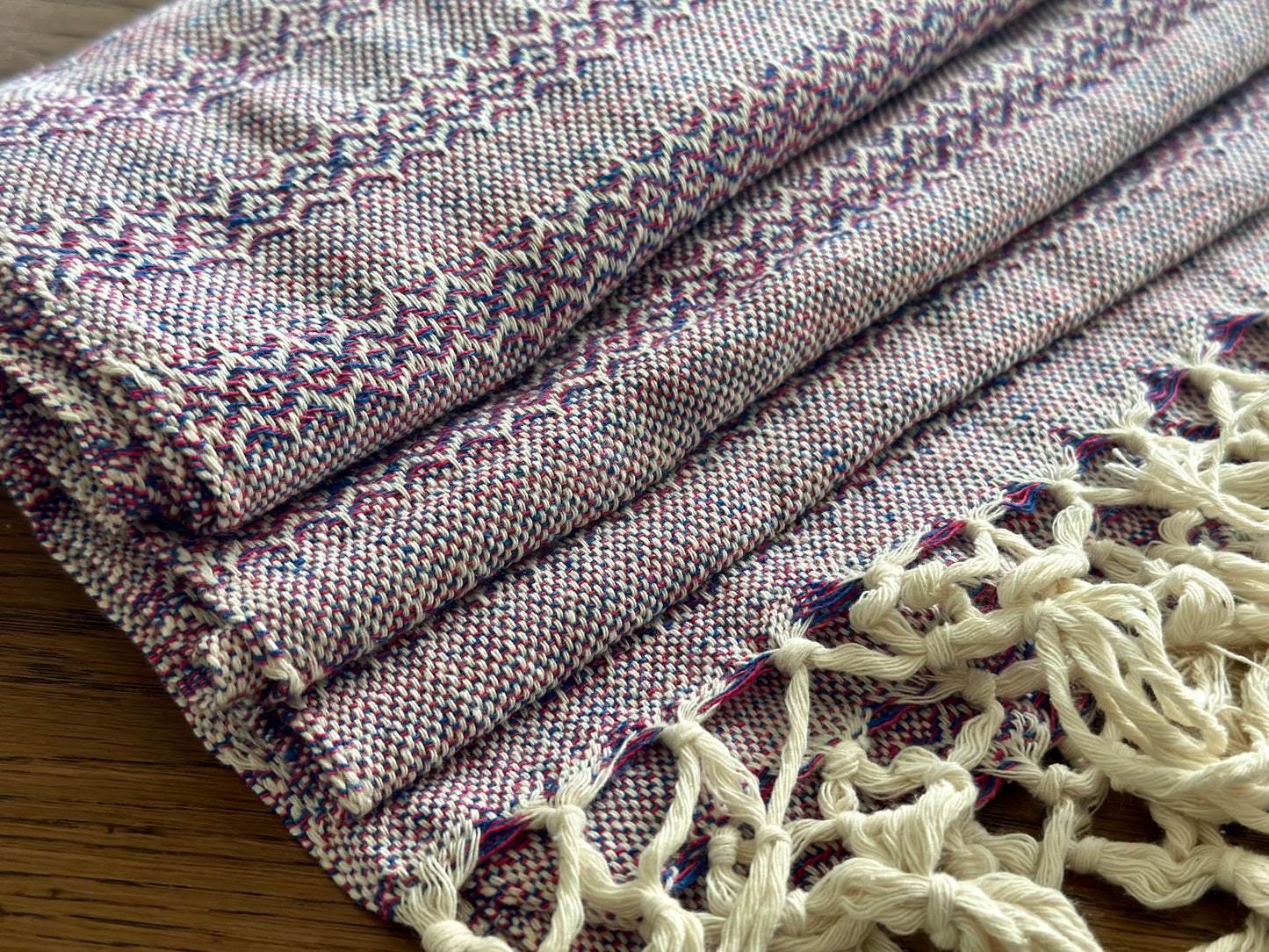 Châle et porte-bébé Rebozo en coton mexicain - Red Earth White Sage