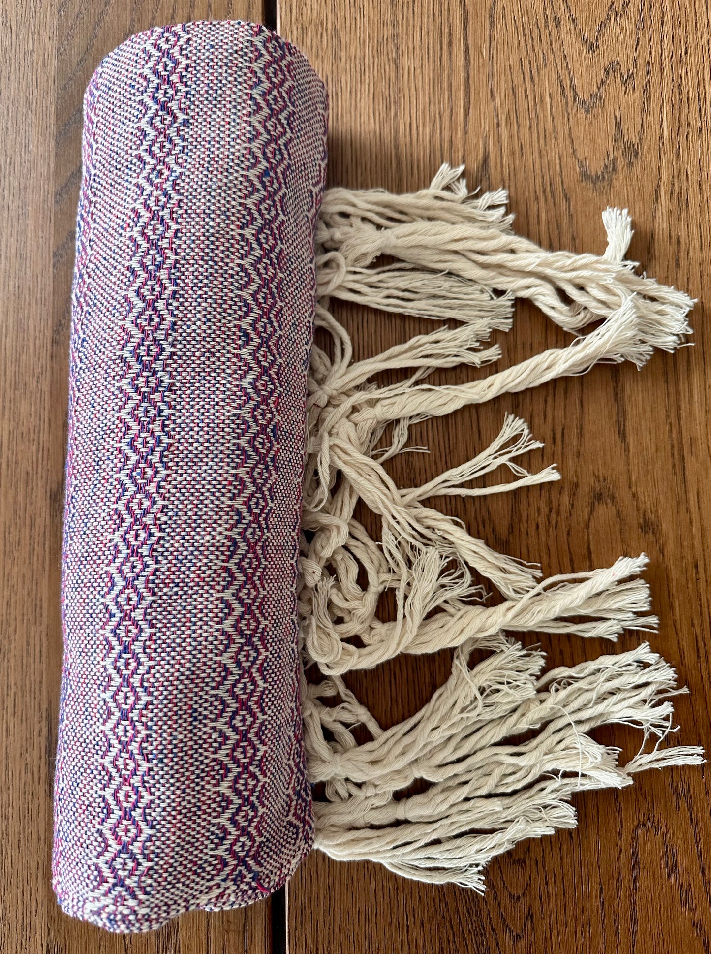 Châle et porte-bébé Rebozo en coton mexicain - Red Earth White Sage