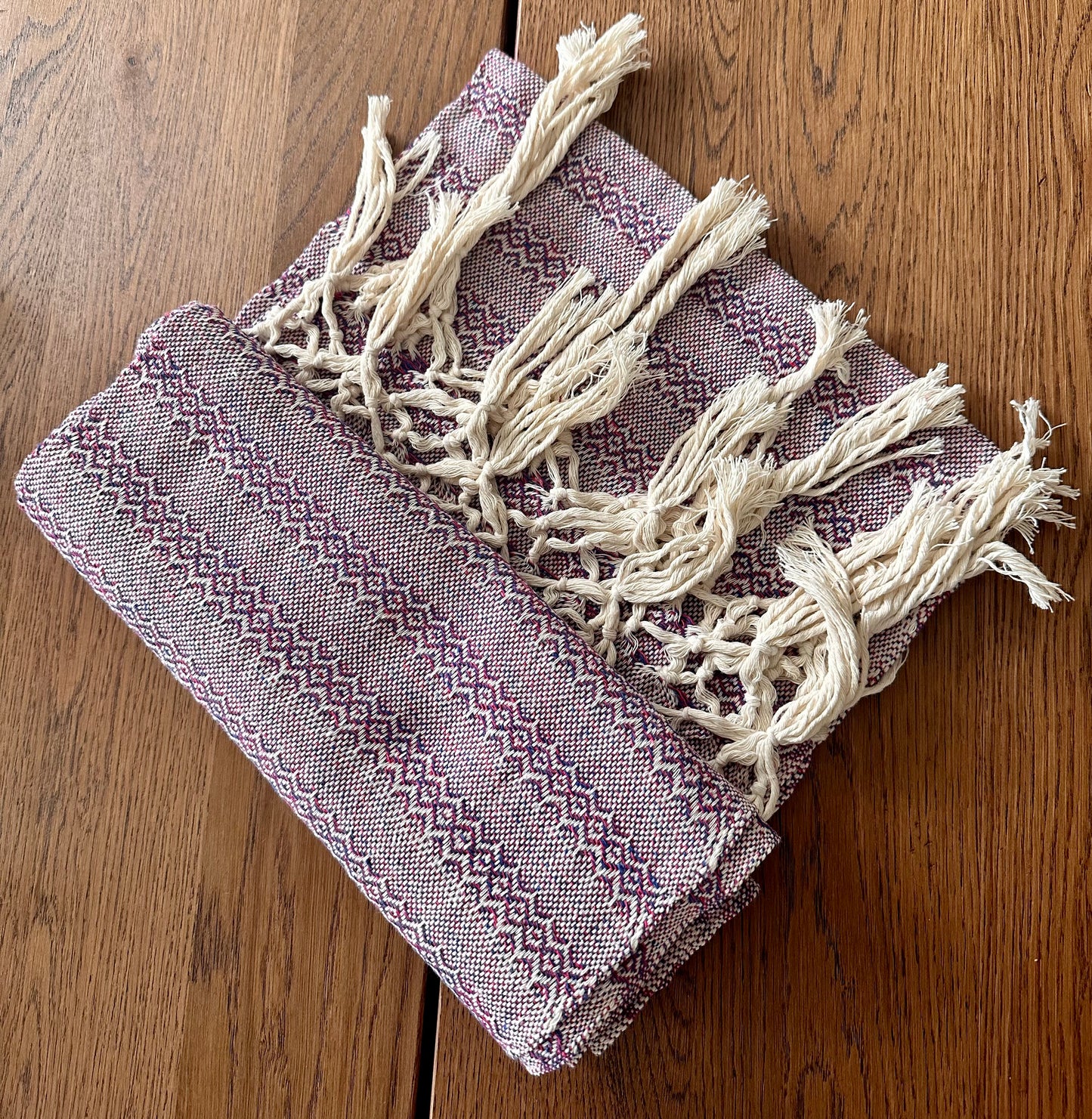 Châle et porte-bébé Rebozo en coton mexicain - Red Earth White Sage