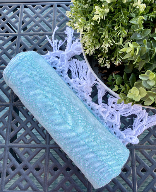 Mexican Cotton Rebozo & Baby Wrap - Summer Aqua-Lola My Love