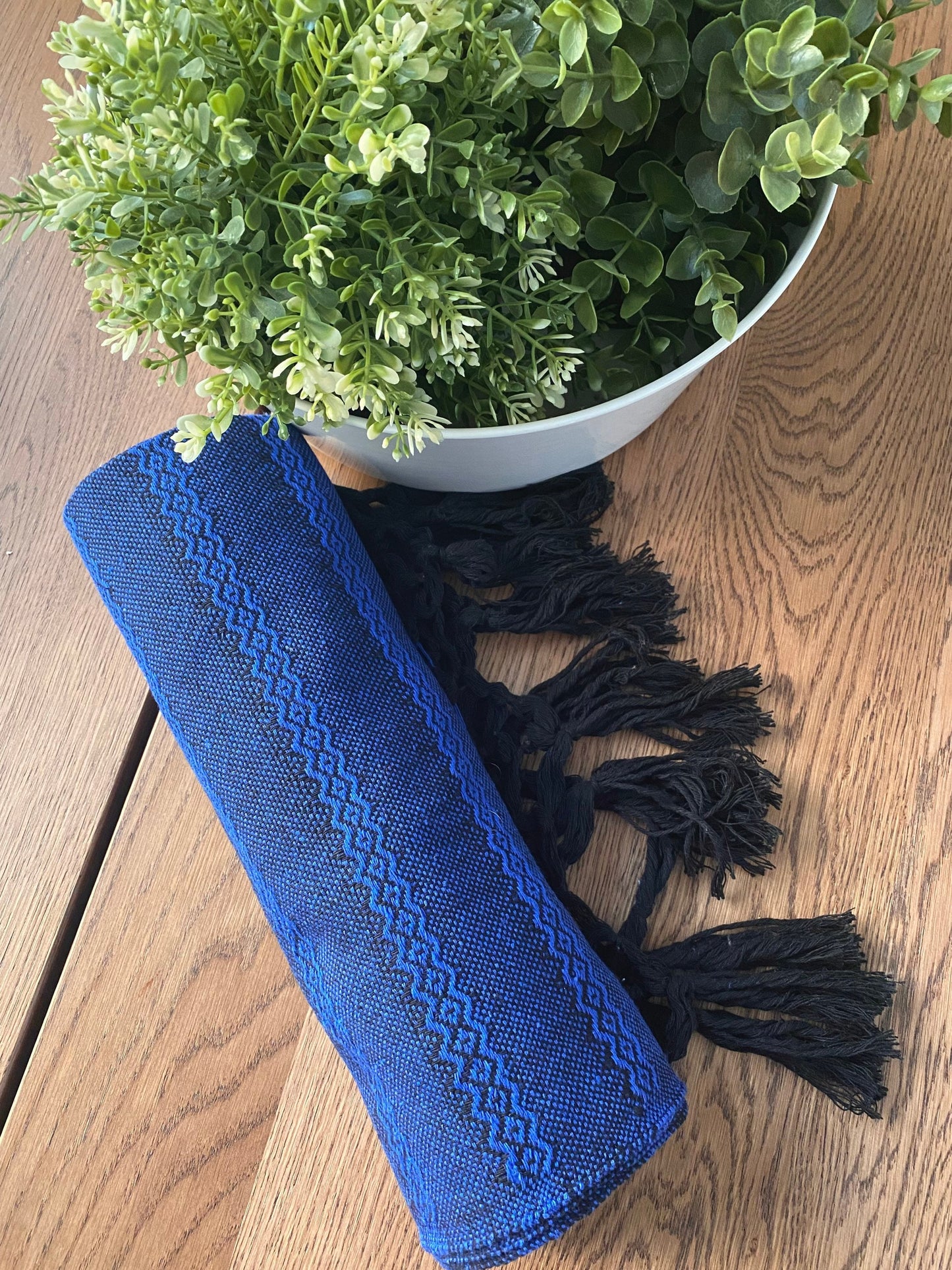 Mexican Rebozo Shawl - Deep Ocean - Lola My Love (catalog 1)