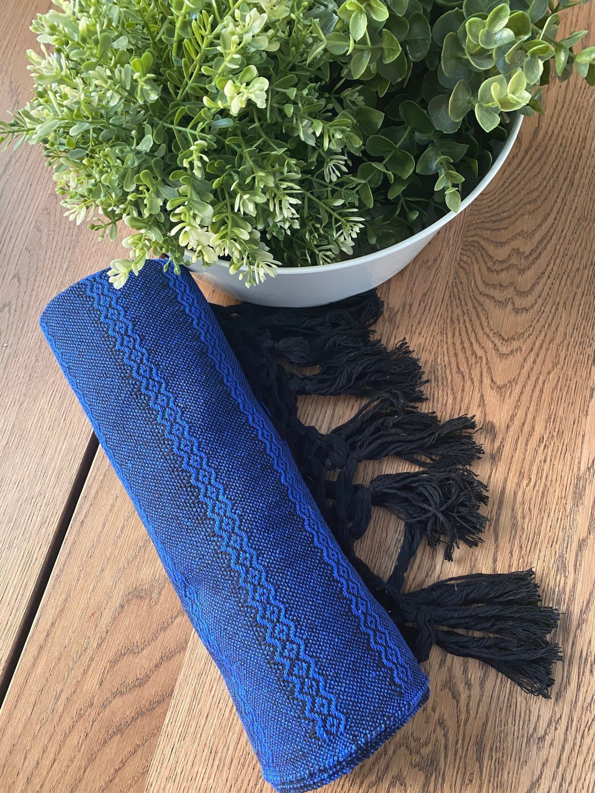 Mexican Rebozo Shawl - Deep Ocean - Lola My Love (catalog 1)