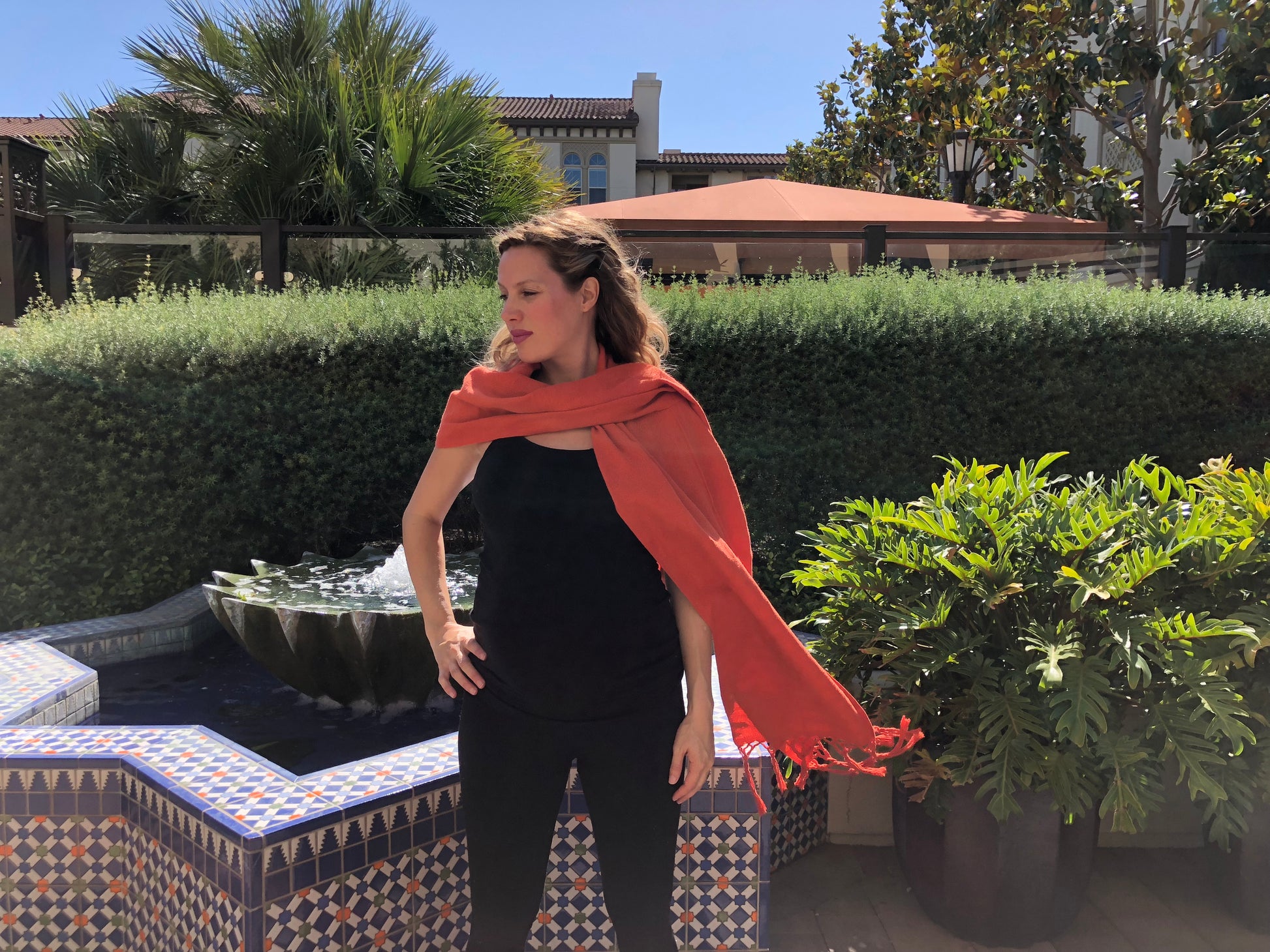 Mexican Rebozo Shawl - Orange Juicy - Lola My Love