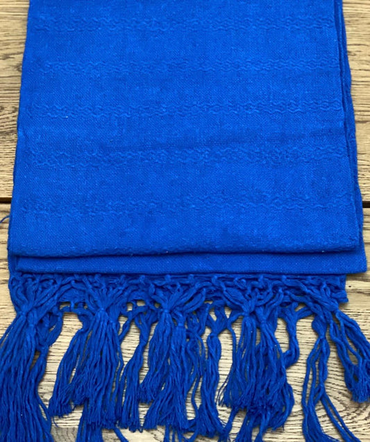 Mexican Rebozo Shawl -  Bright Blue - Rebozo Shop Lola My Love
