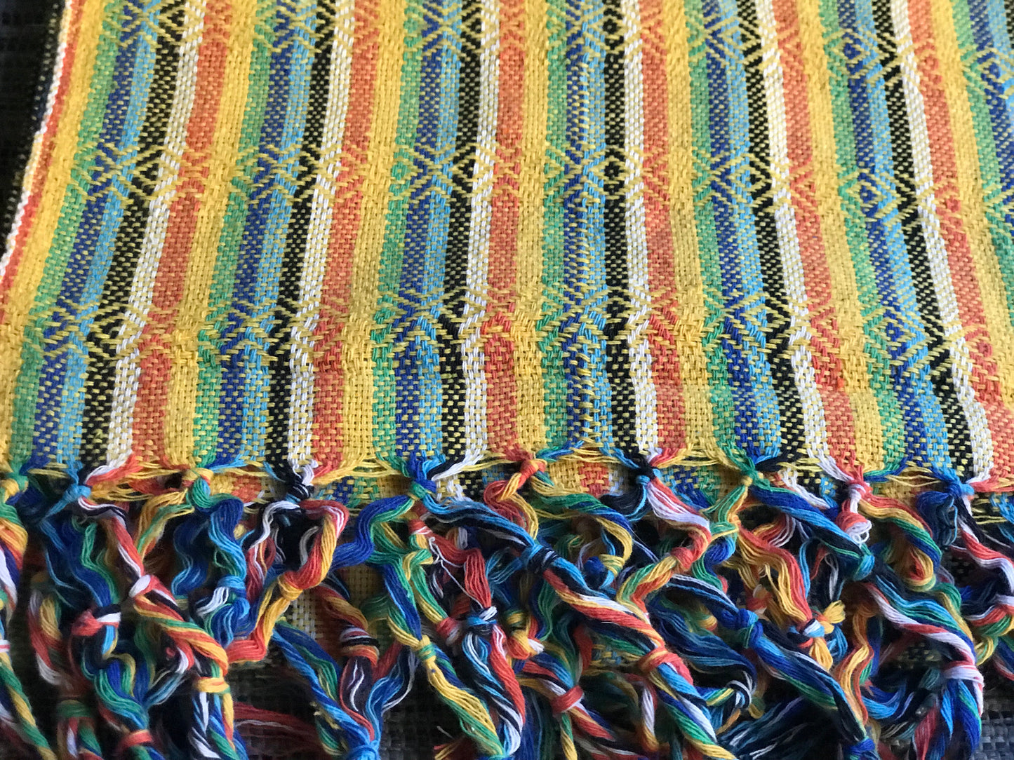 Mexican Rebozo Shawl - Yellow Rainbow - Lola My Love