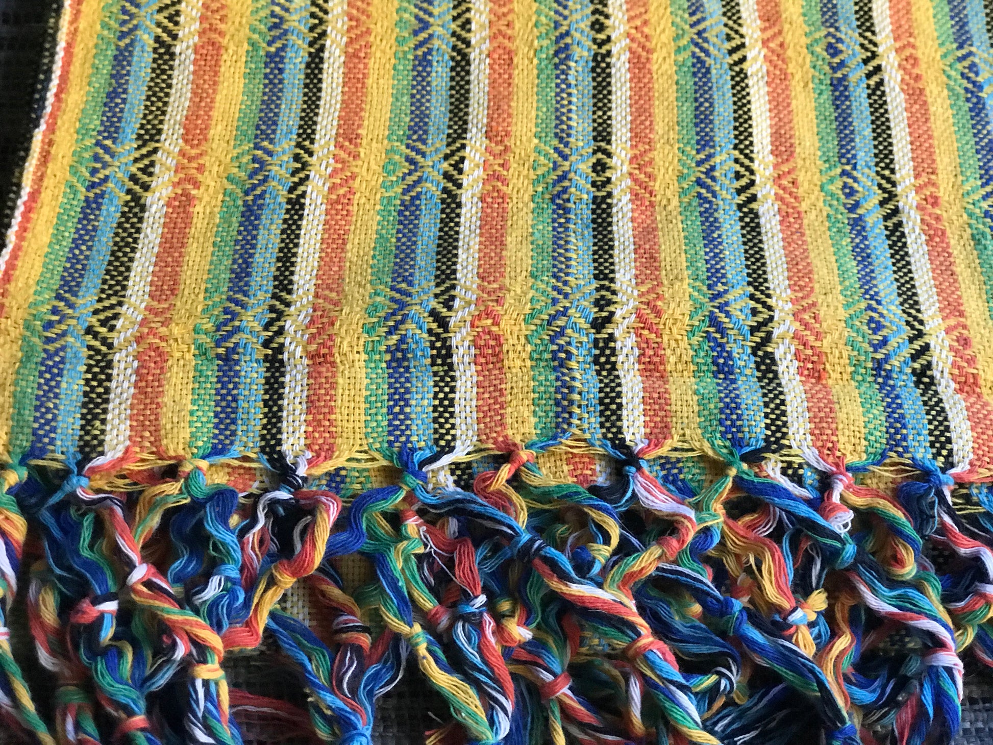 Mexican Rebozo Shawl - Yellow Rainbow - Lola My Love