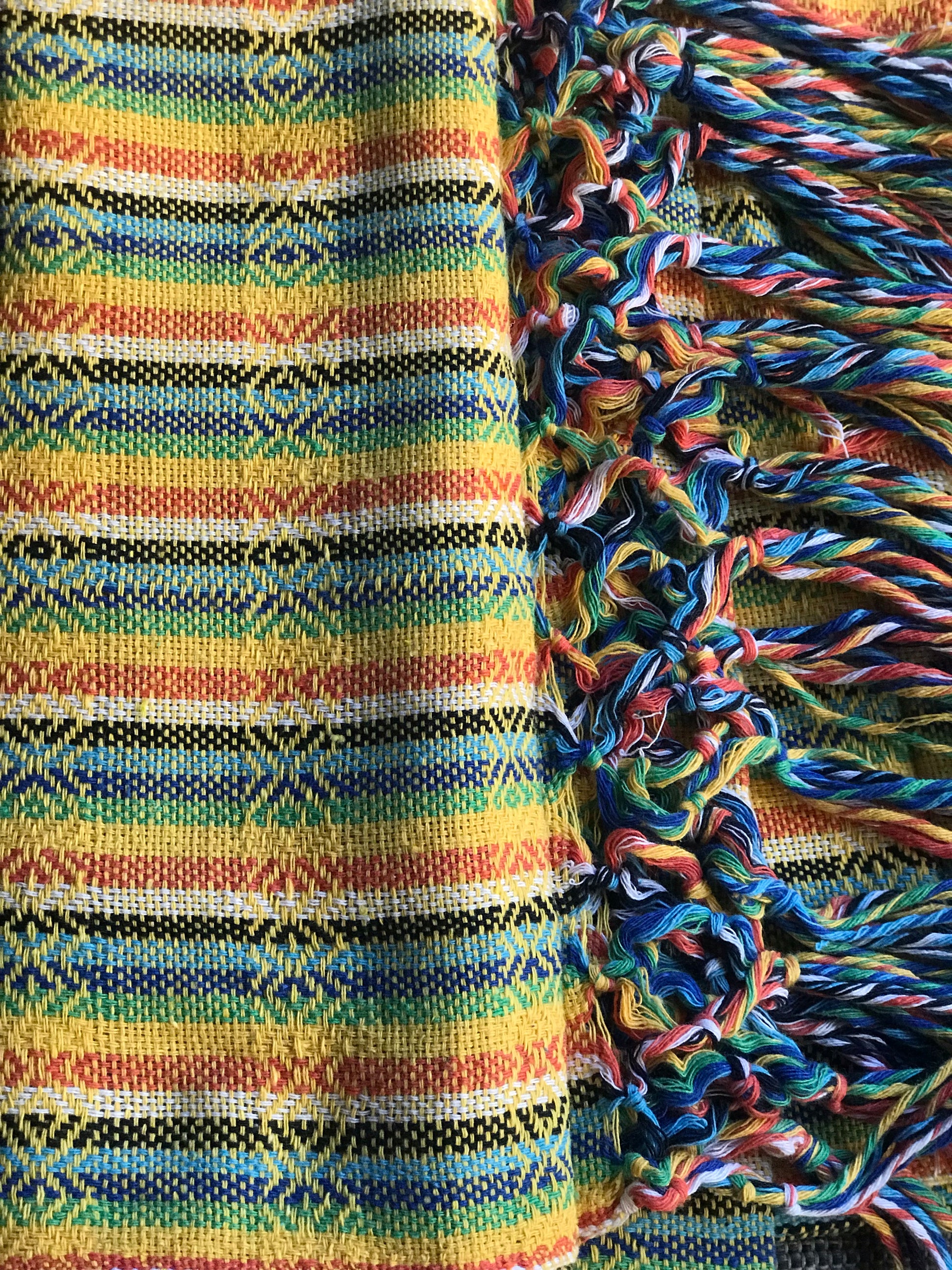 Mexican Rebozo Shawl - Yellow Rainbow - Lola My Love