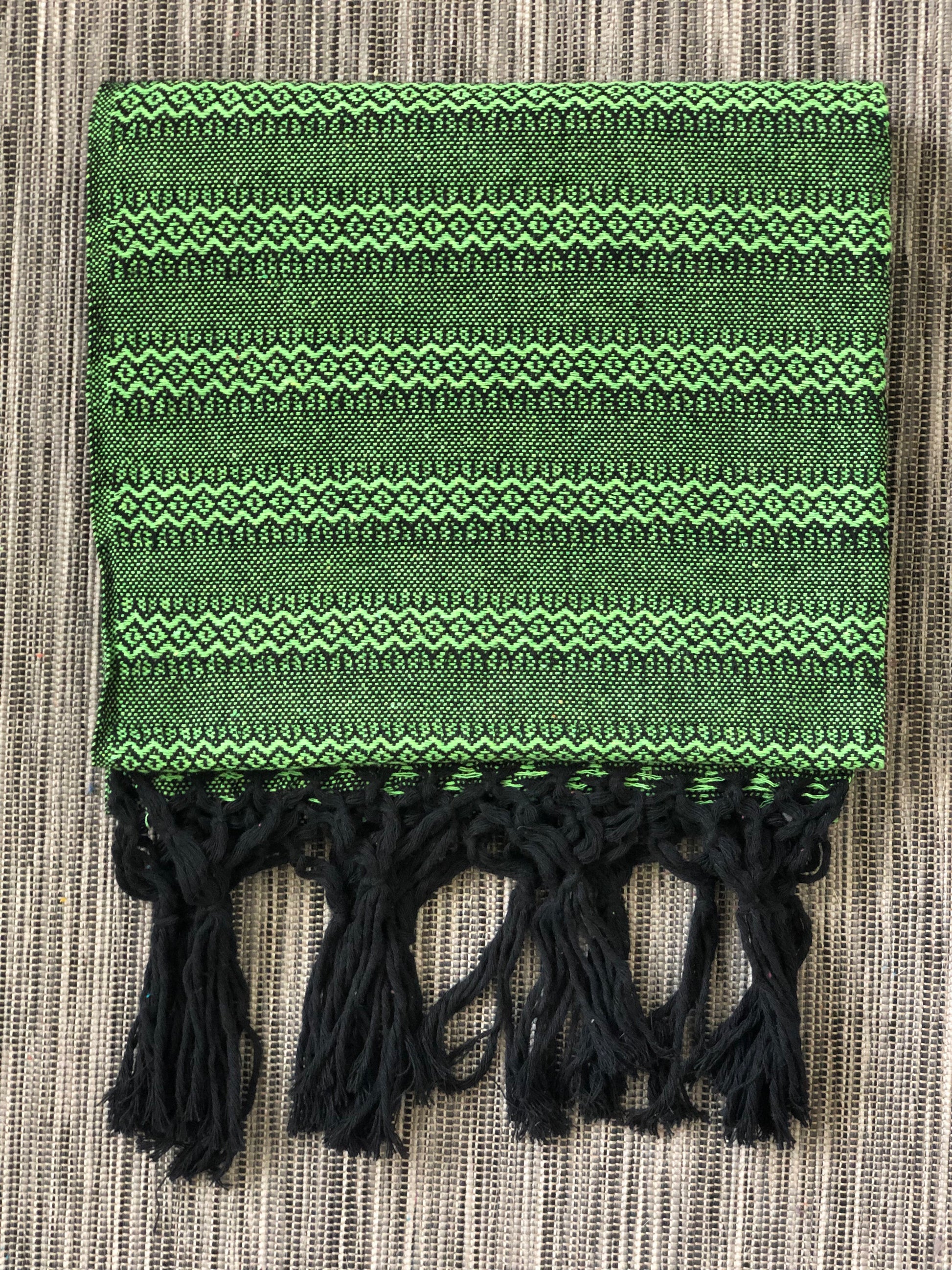 Mexican Rebozo Shawl - Green Velvet - Lola My Love