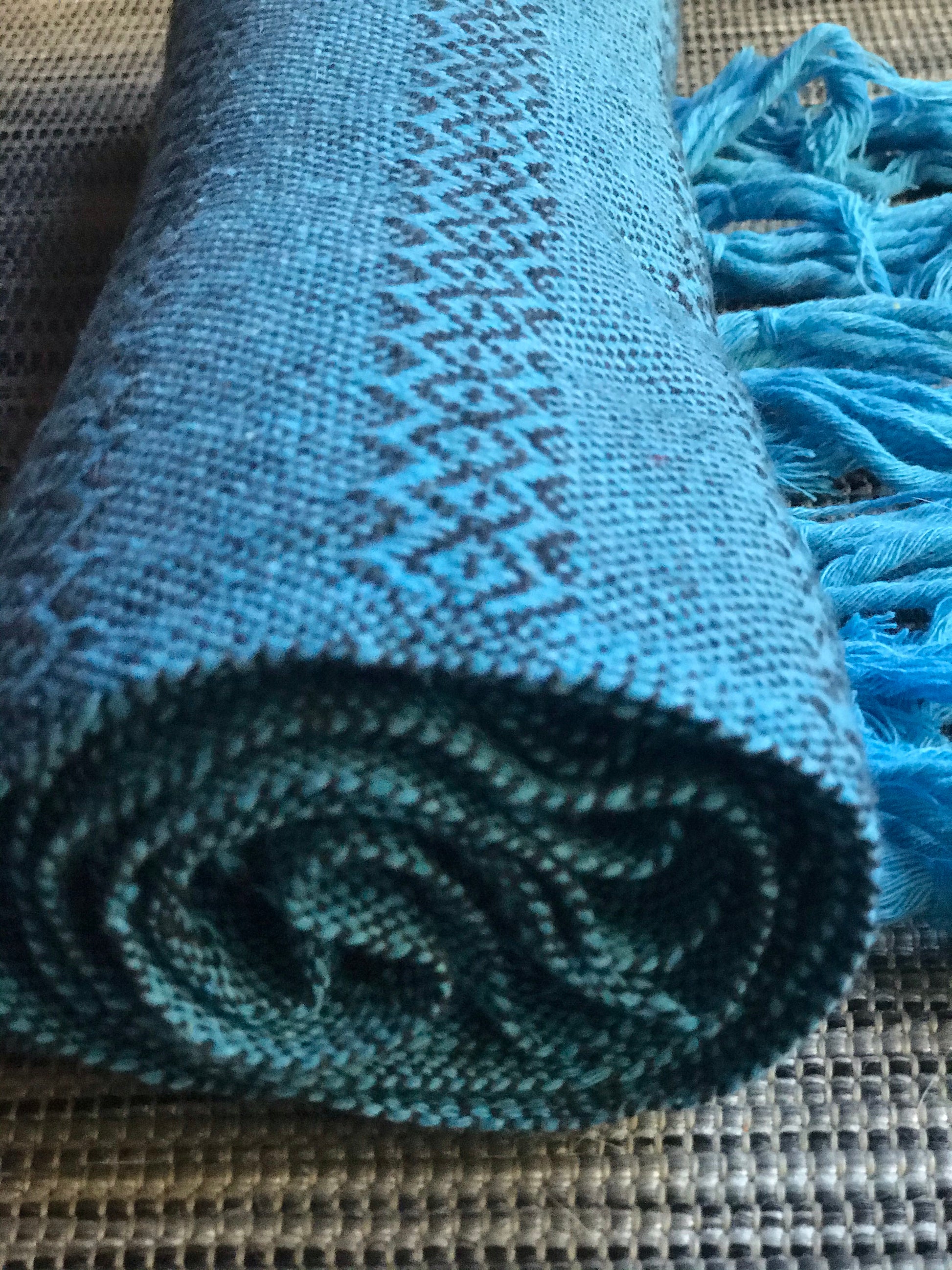 Mexican Rebozo Shawl - Blue Stone - Lola My Love