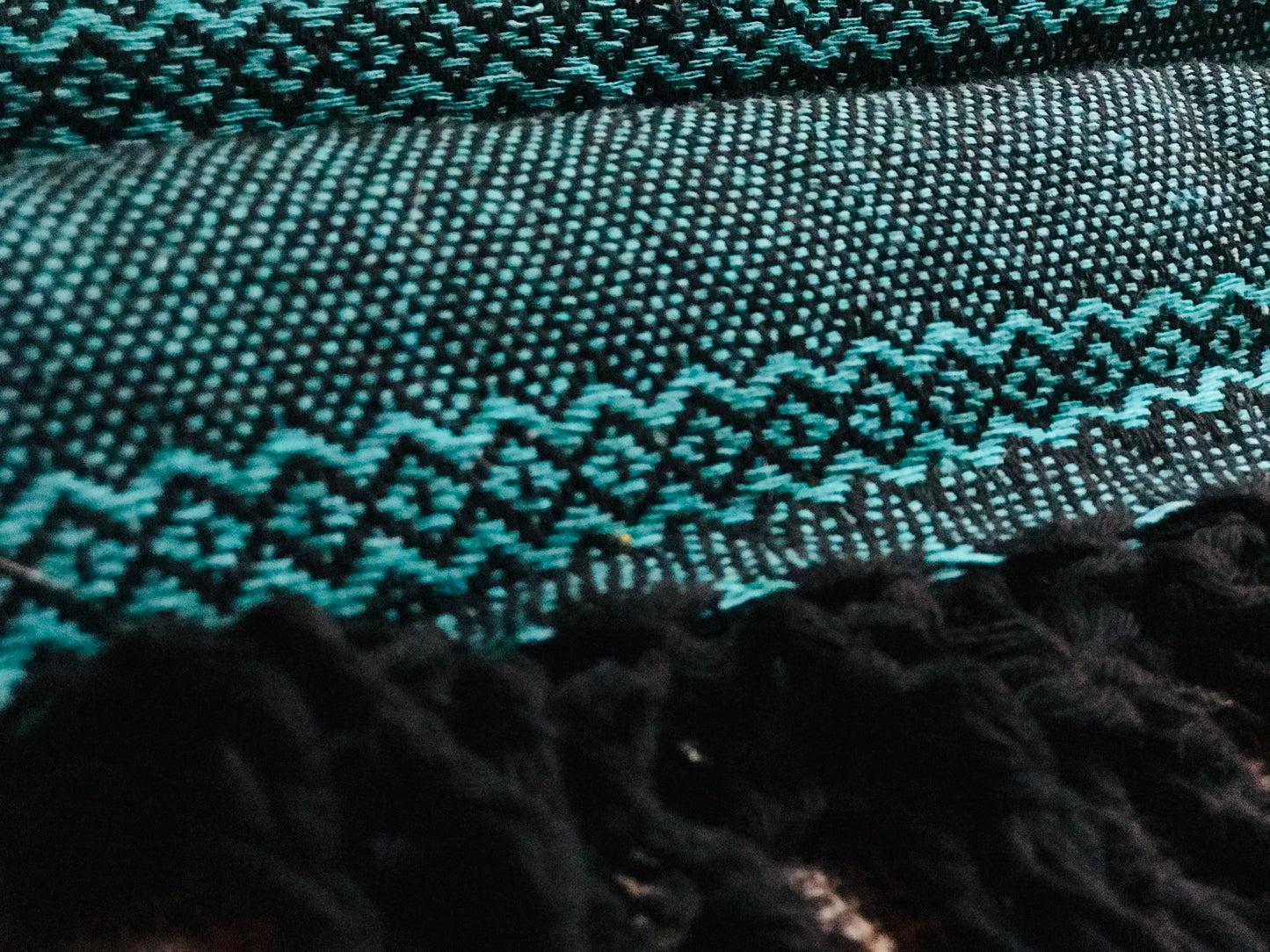 Mexican Rebozo Shawl - Deep Aqua - Lola My Love