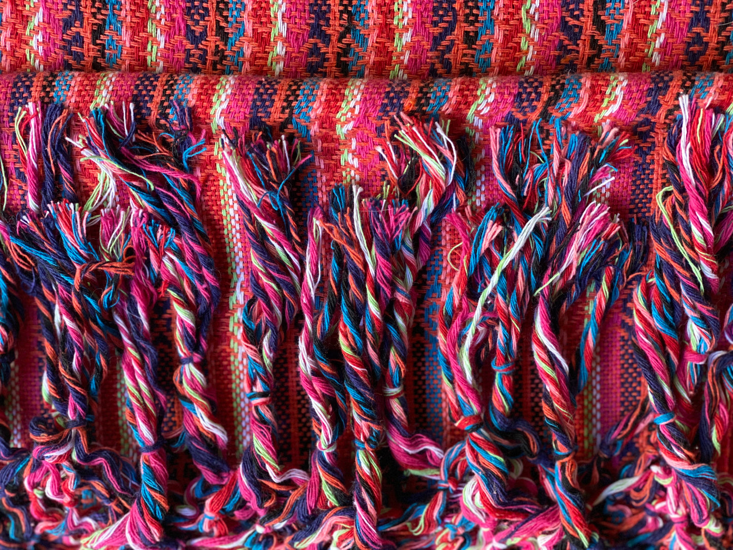 Mexican Rebozo Shawl - Coral Rainbow - Rebozo Shop Lola My Love