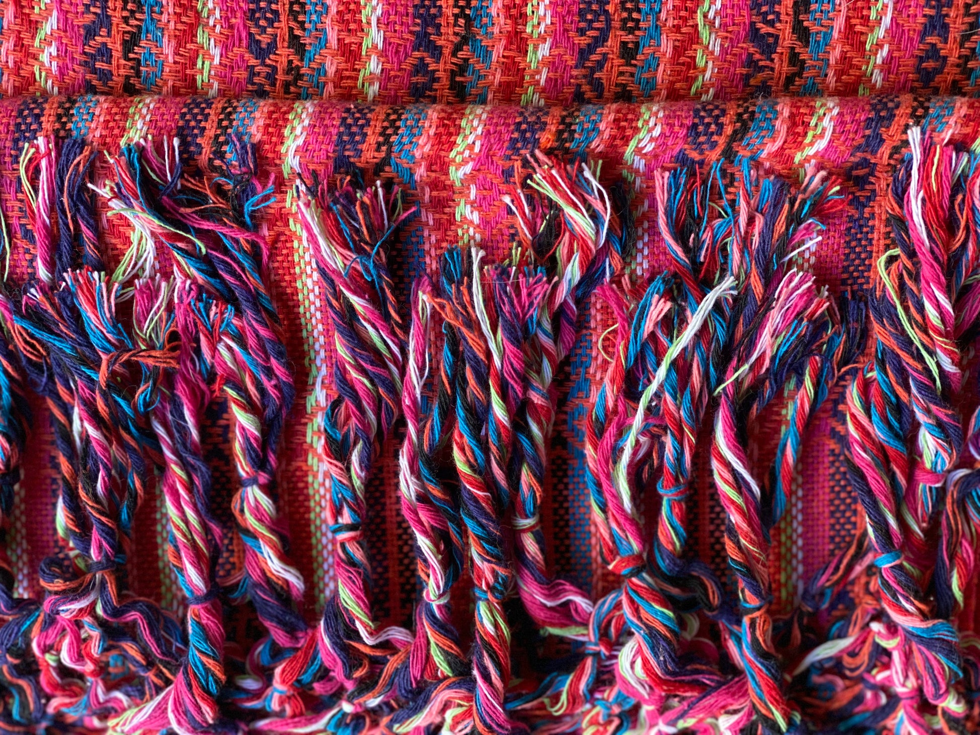 Mexican Rebozo Shawl - Coral Rainbow - Rebozo Shop Lola My Love