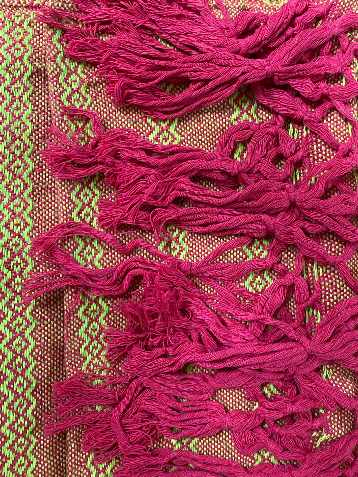 Mexican Rebozo Shawl - Strawberry & Lime - Rebozo Shop Lola My Love