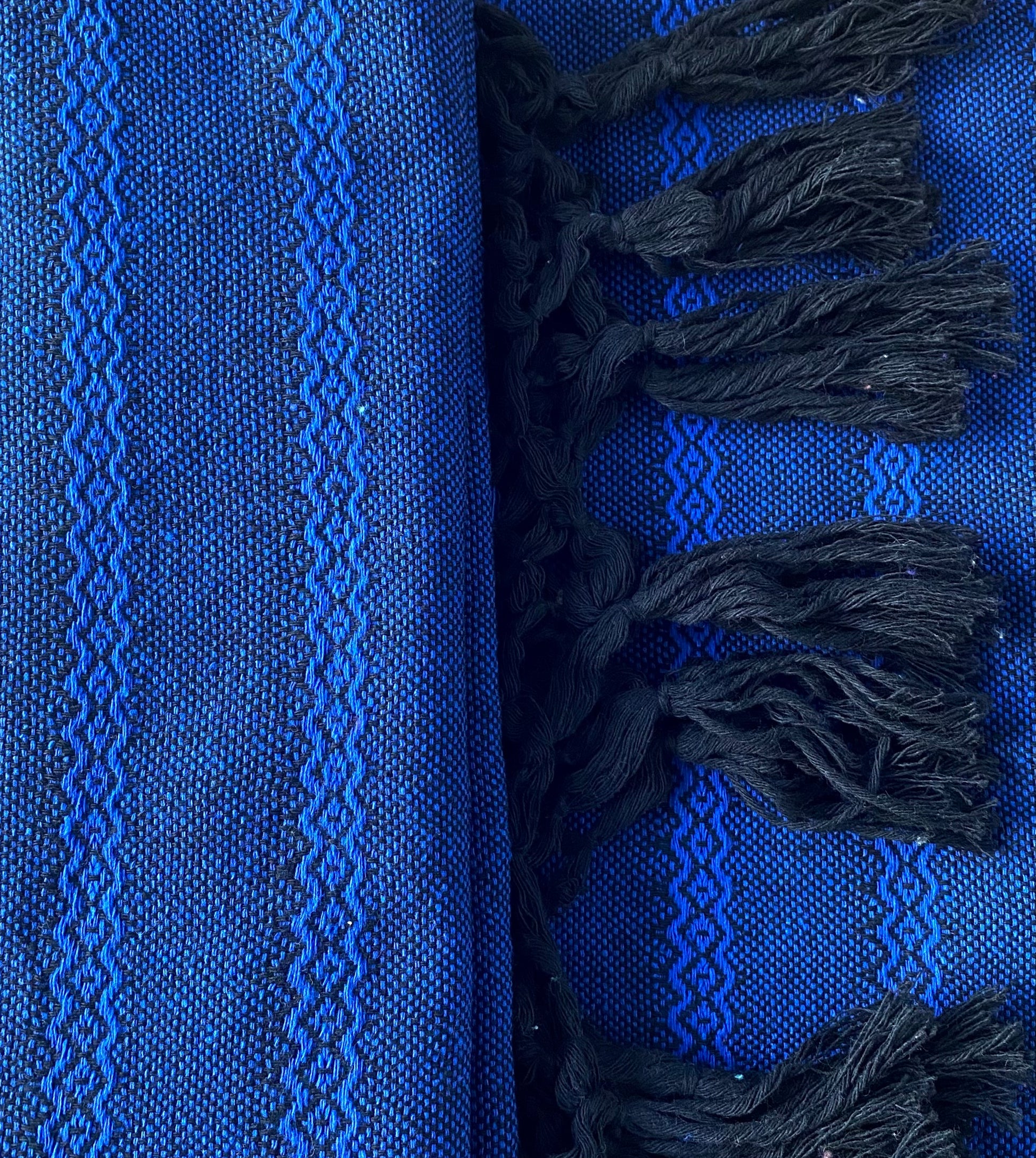 Mexican Rebozo Shawl - Deep Ocean - Lola My Love