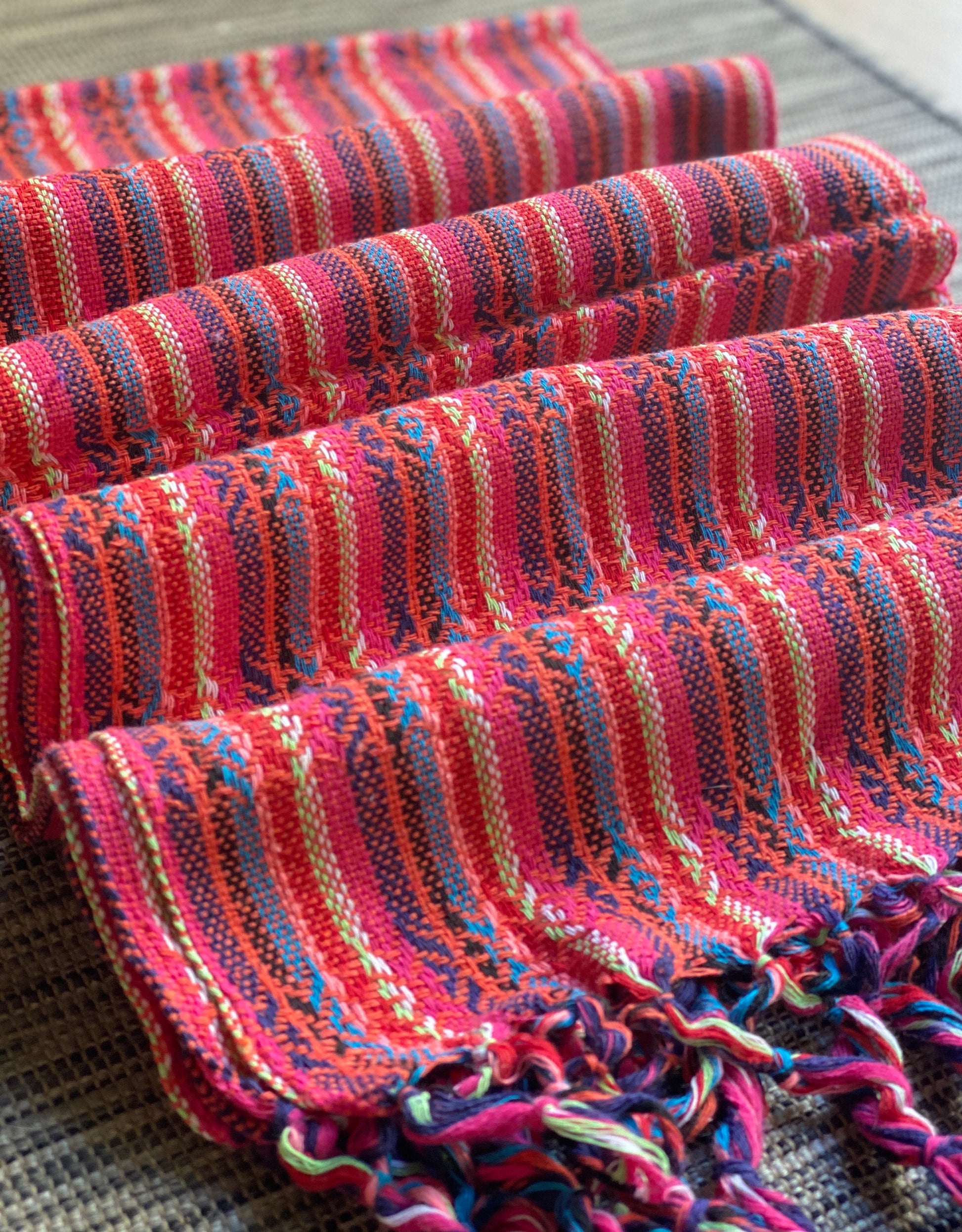 Mexican Rebozo Shawl - Coral Rainbow - Rebozo Shop Lola My Love
