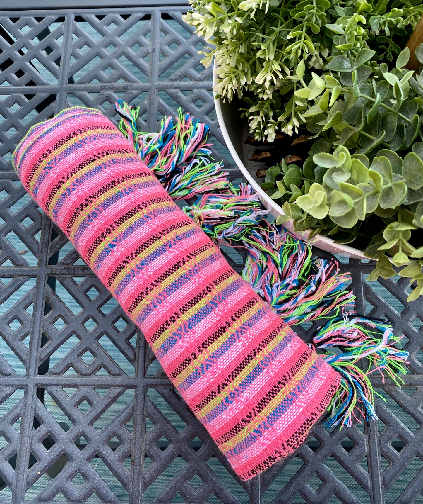 Mexican Cotton Rebozo & Baby Wrap - Pink Sugar Rainbow