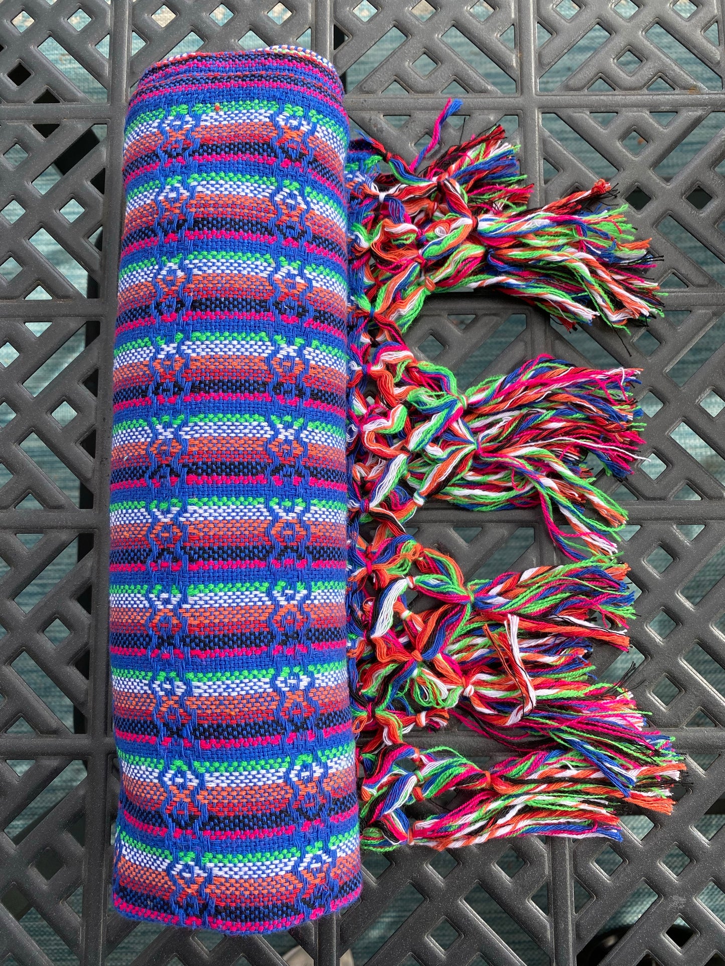 Mexican Cotton Rebozo & Baby Wrap - Lapis Rainbow