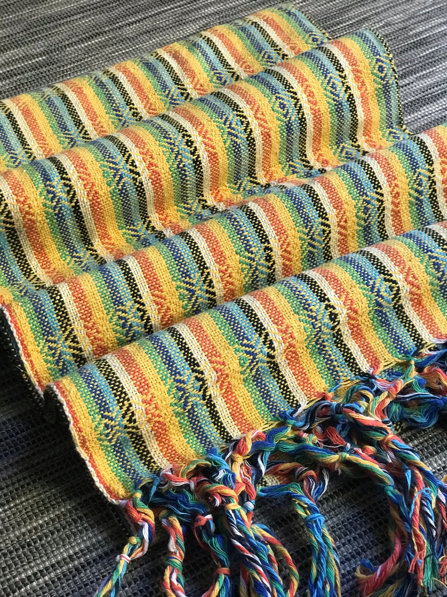 Mexican Rebozo Shawl - Yellow Rainbow - Lola My Love
