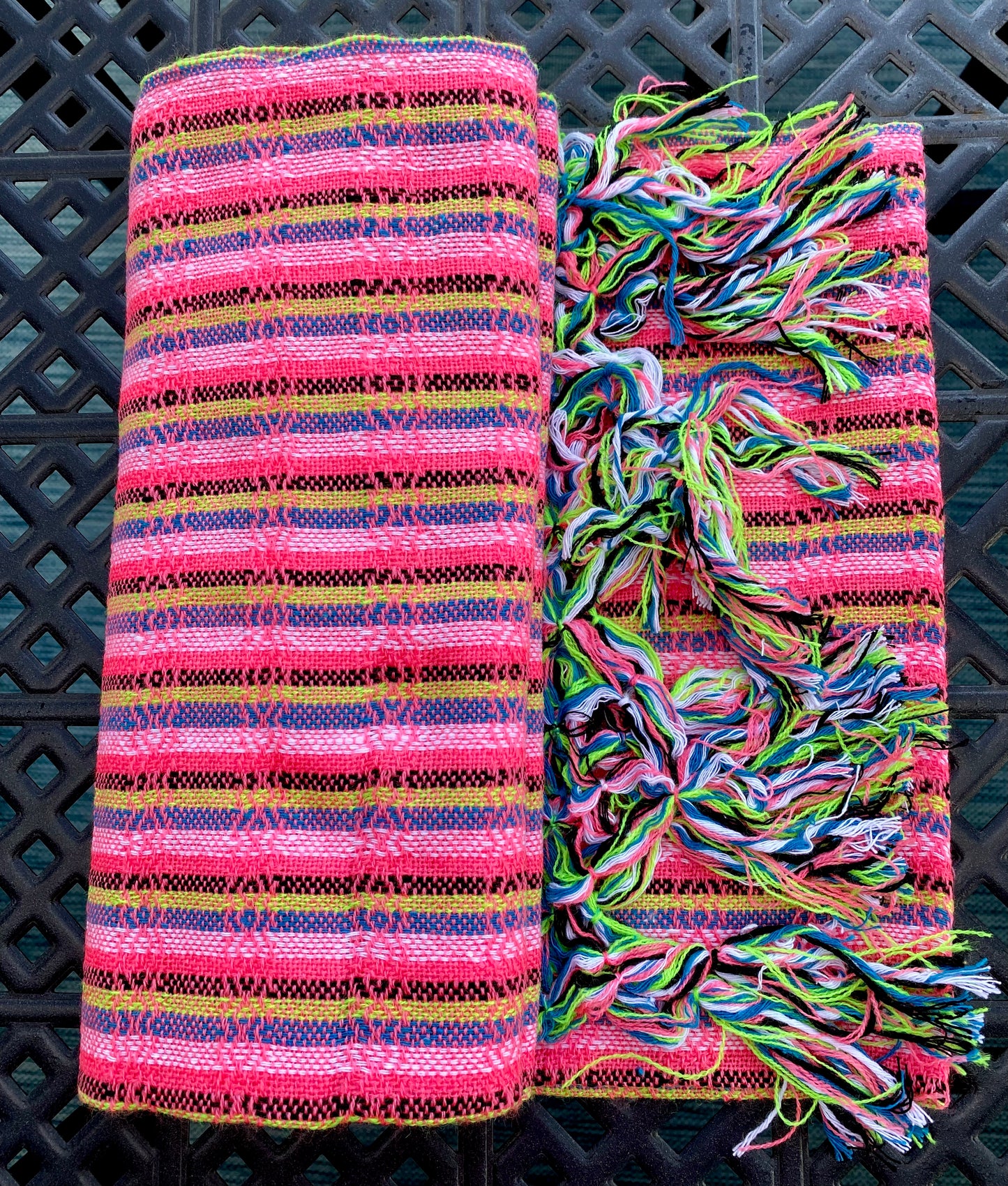 Mexican Cotton Rebozo & Baby Wrap - Pink Sugar Rainbow