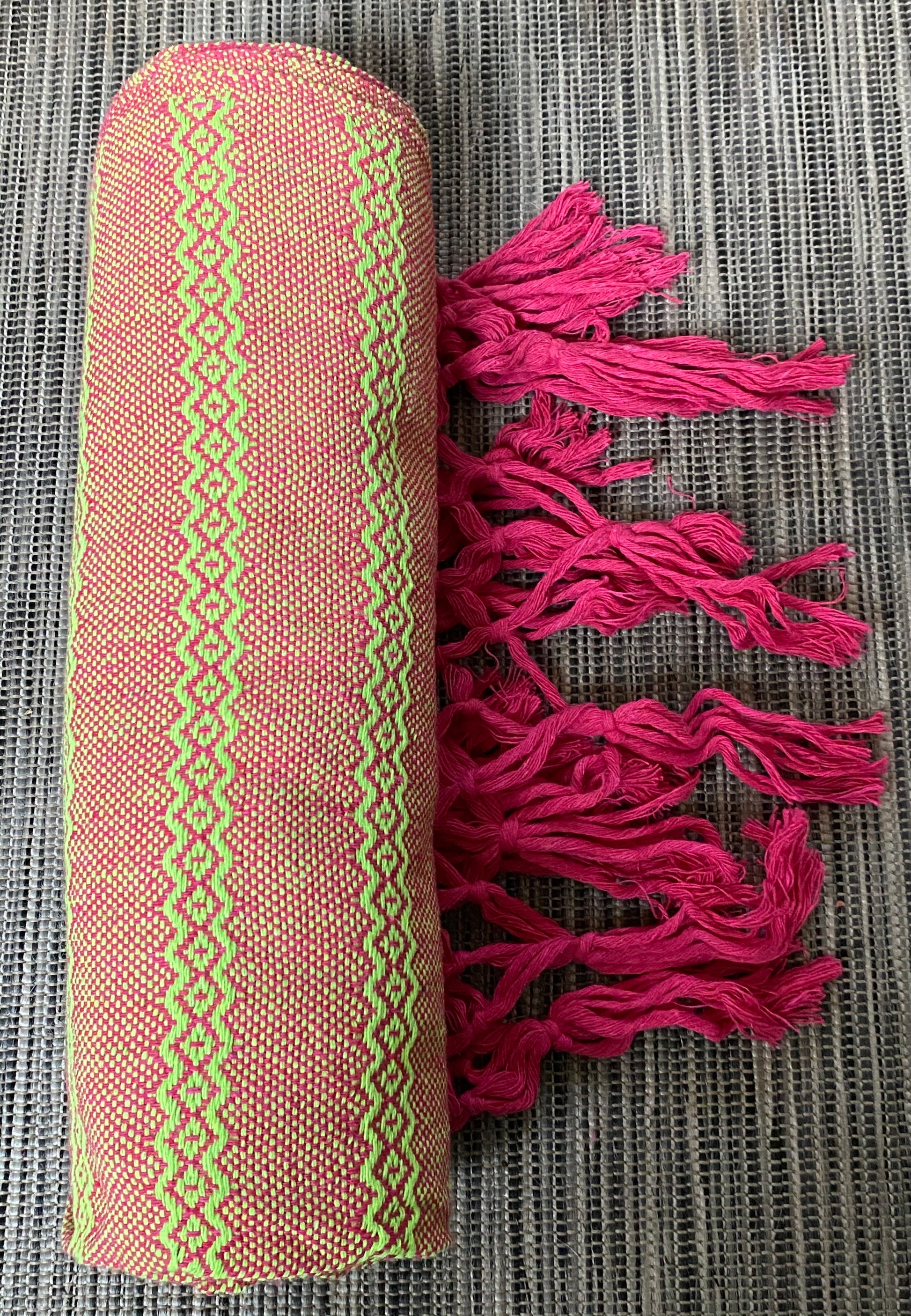 Mexican Rebozo Shawl - Strawberry & Lime - Rebozo Shop Lola My Love