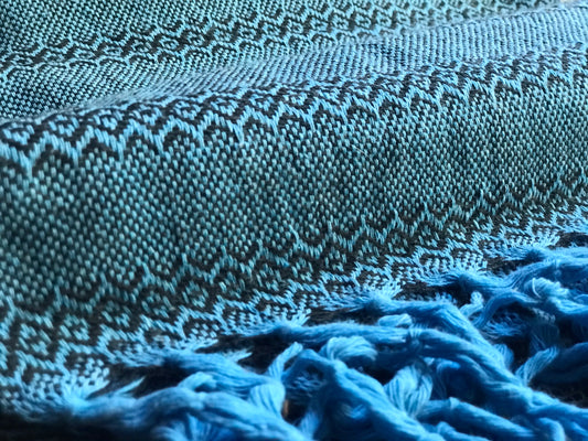 Mexican Rebozo Shawl - Blue Stone - Lola My Love