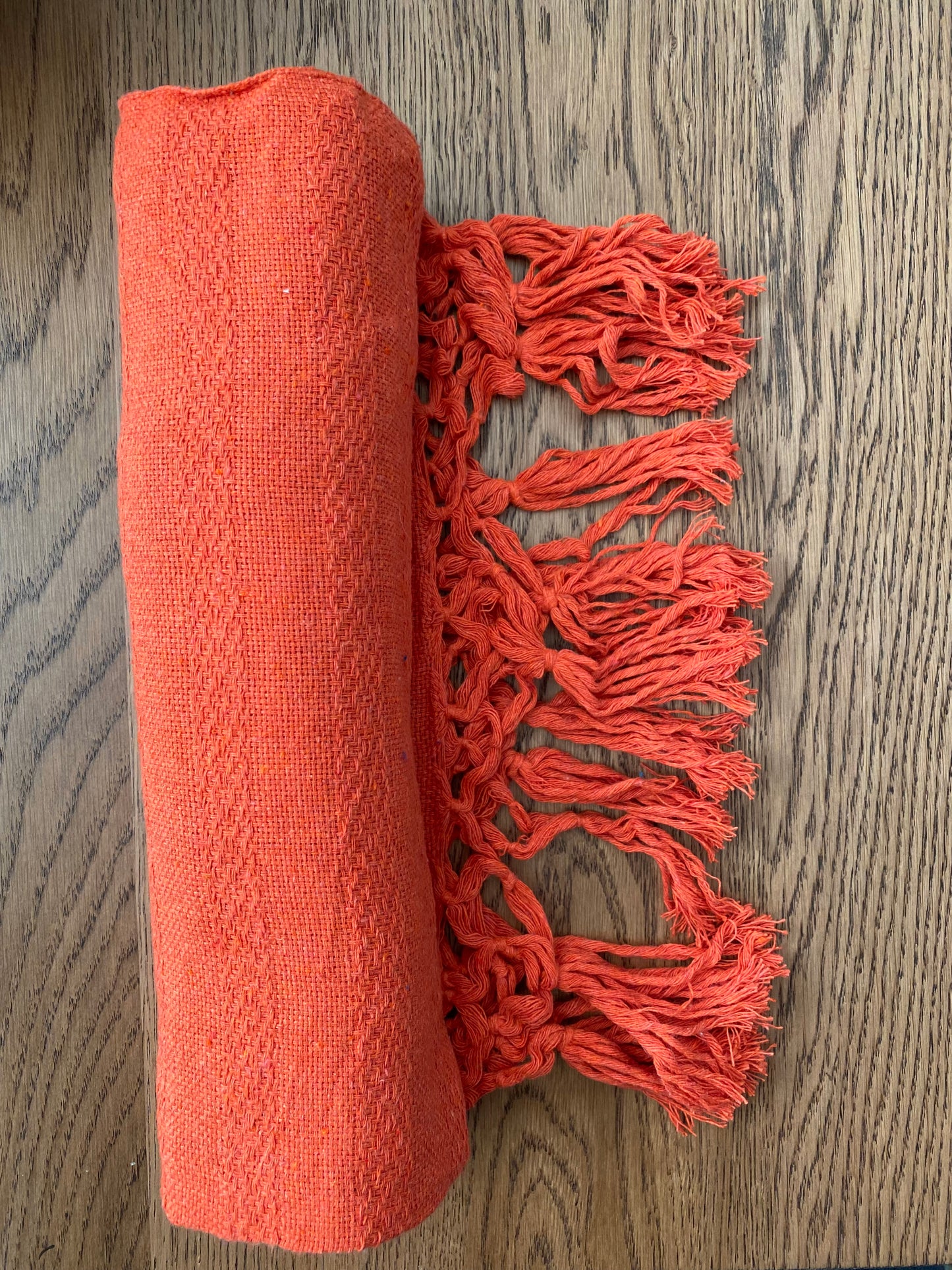 Mexican Rebozo Shawl - Orange Juicy - Lola My Love