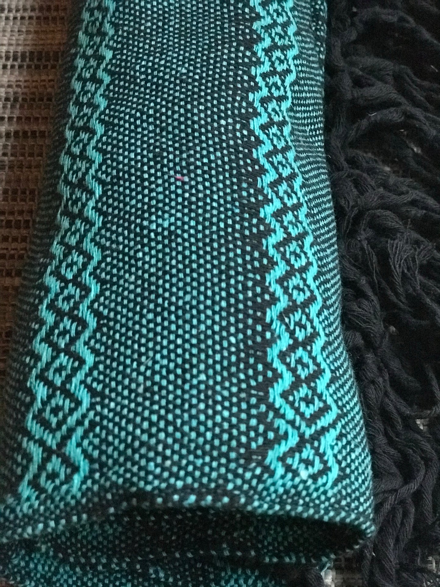 Mexican Rebozo Shawl - Deep Aqua - Lola My Love